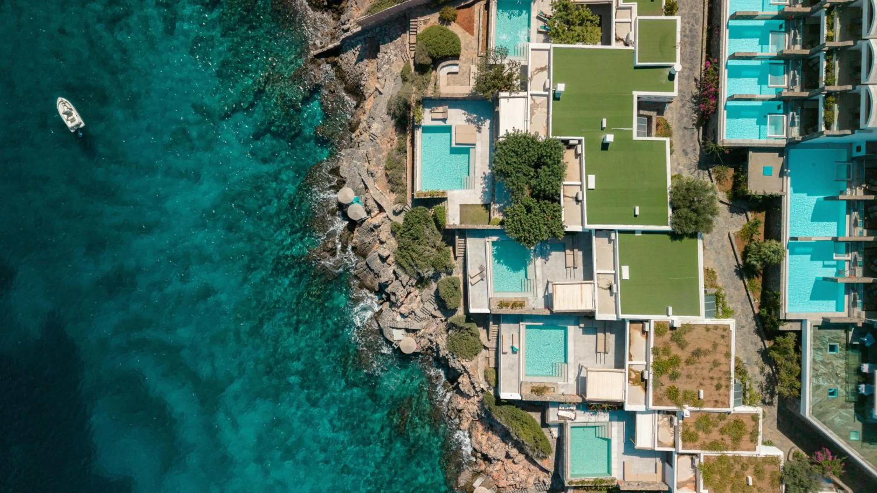 Property building in Elounda Peninsula Luxury Resort, Six Senses Spa