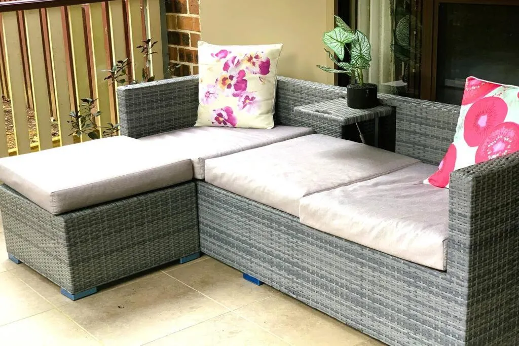 Seating area in Cloudland Garden Oasis