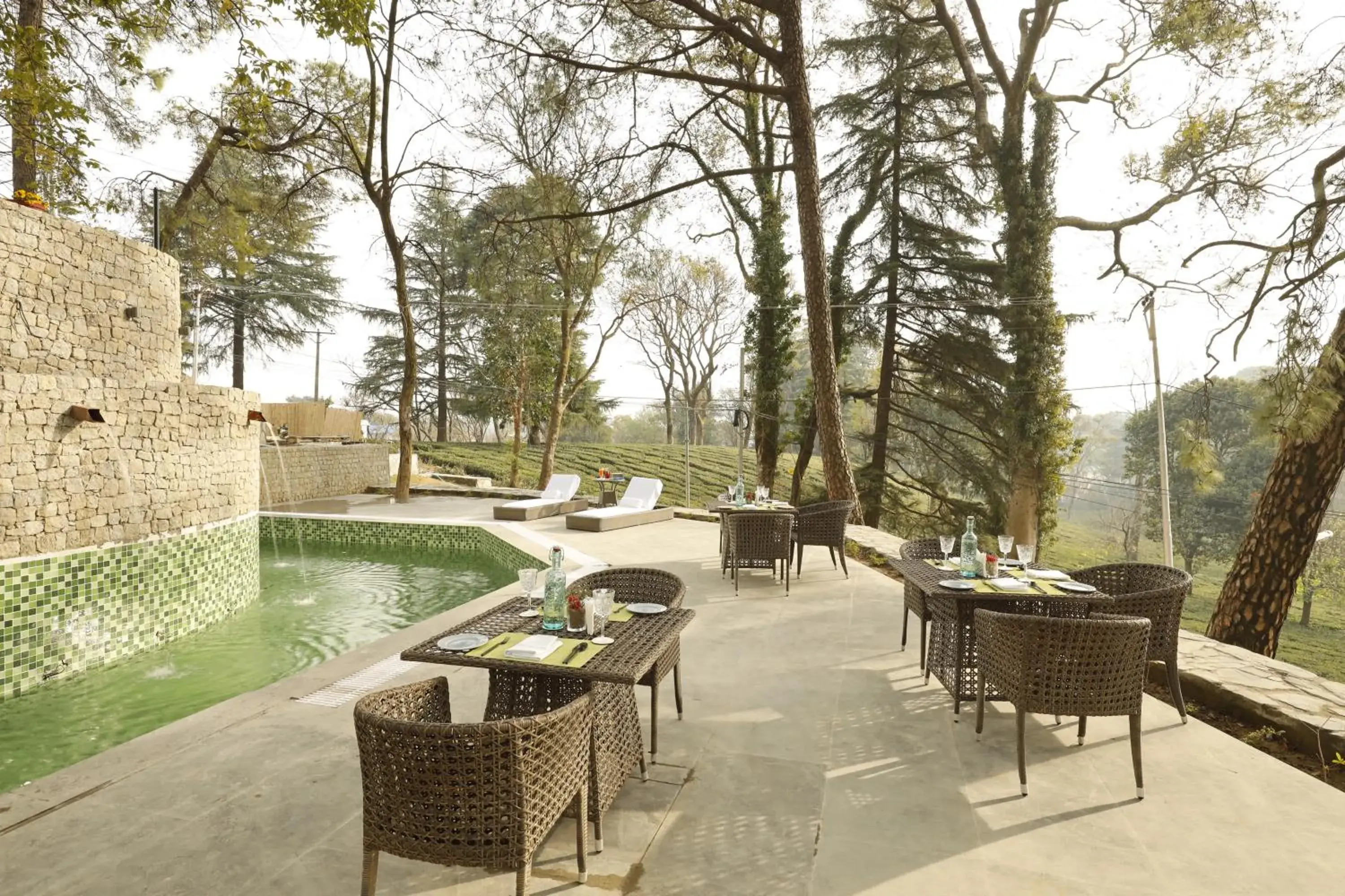 Pool view in Infinitea Dakbunglow Palampur Pool view in Infinitea Dakbunglow Palampur