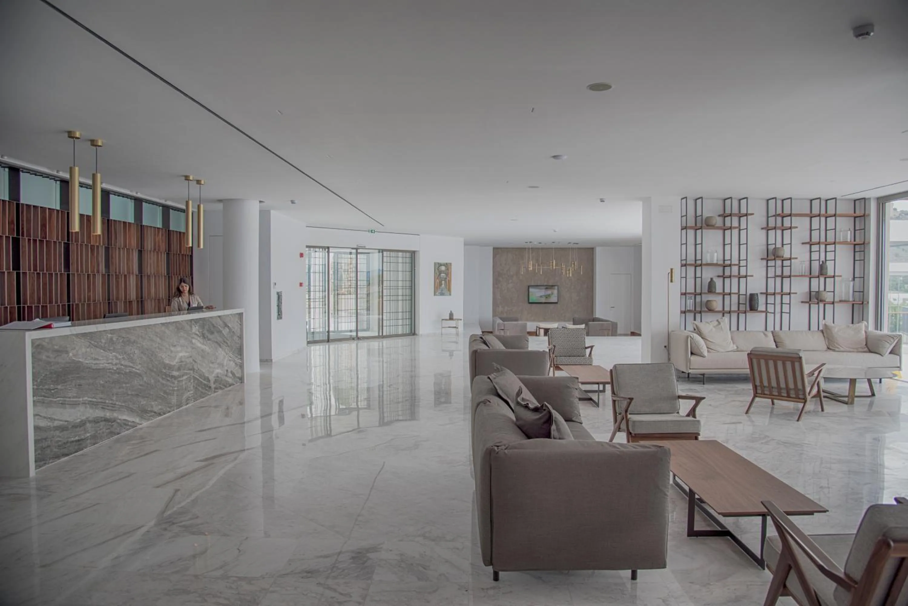 Lobby or reception in Lindos Mare, Seaside Hotel