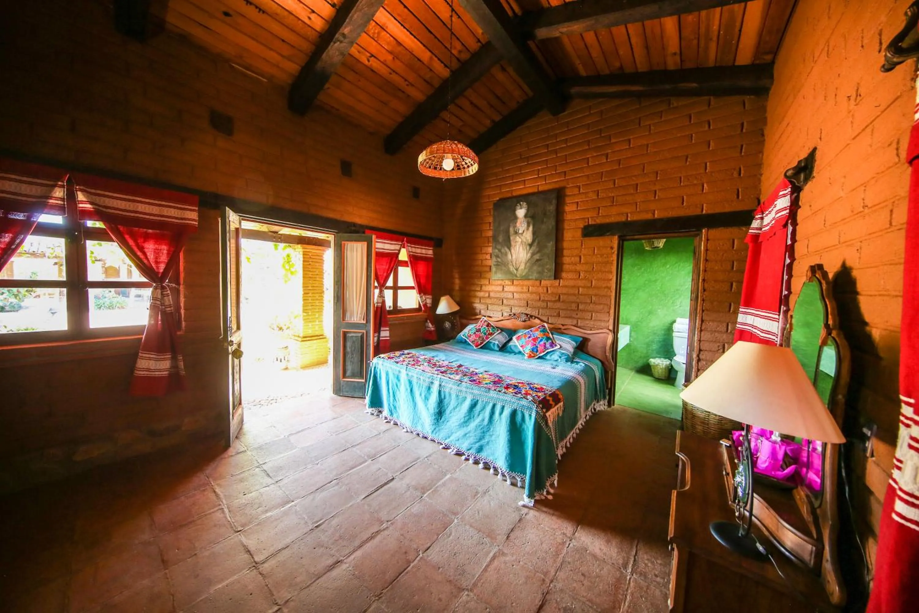 Bed in Huayápam Yù'ú Lodge