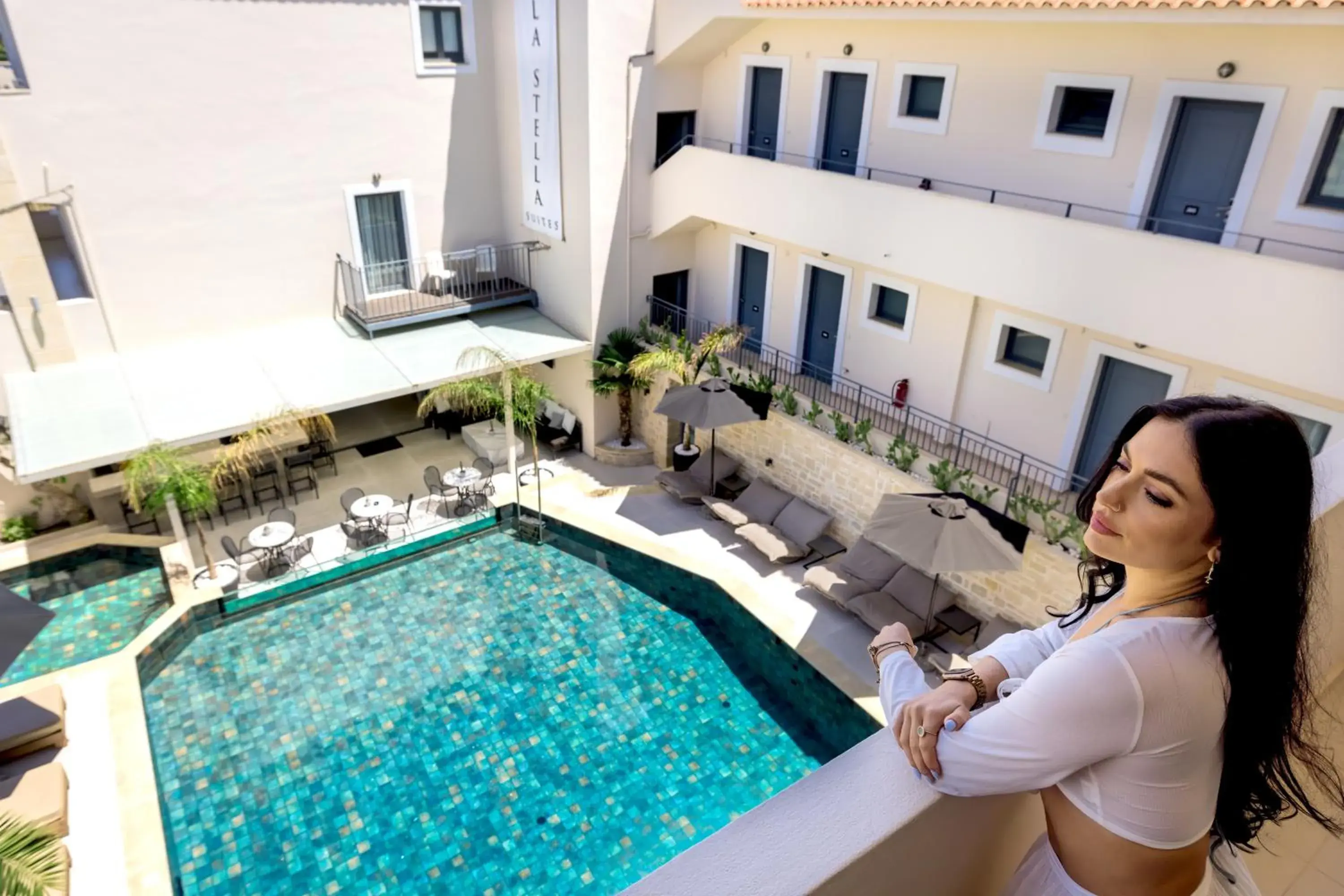 Pool view in La Stella Suites Pool view in La Stella Suites