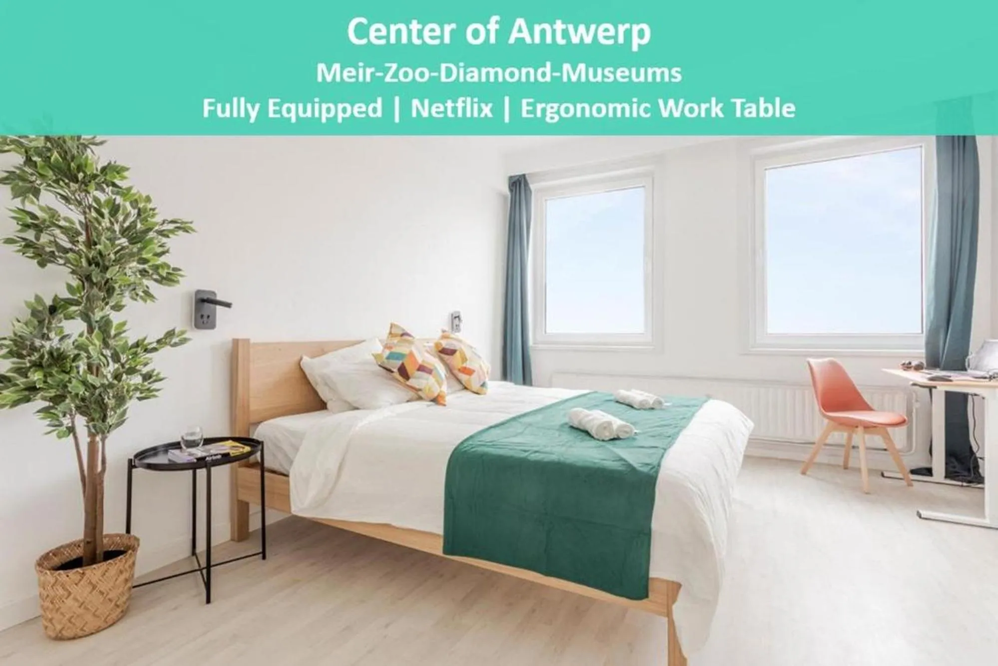 Bedroom, Bed in Center of Antwerp, Fully Equipped, Train Station