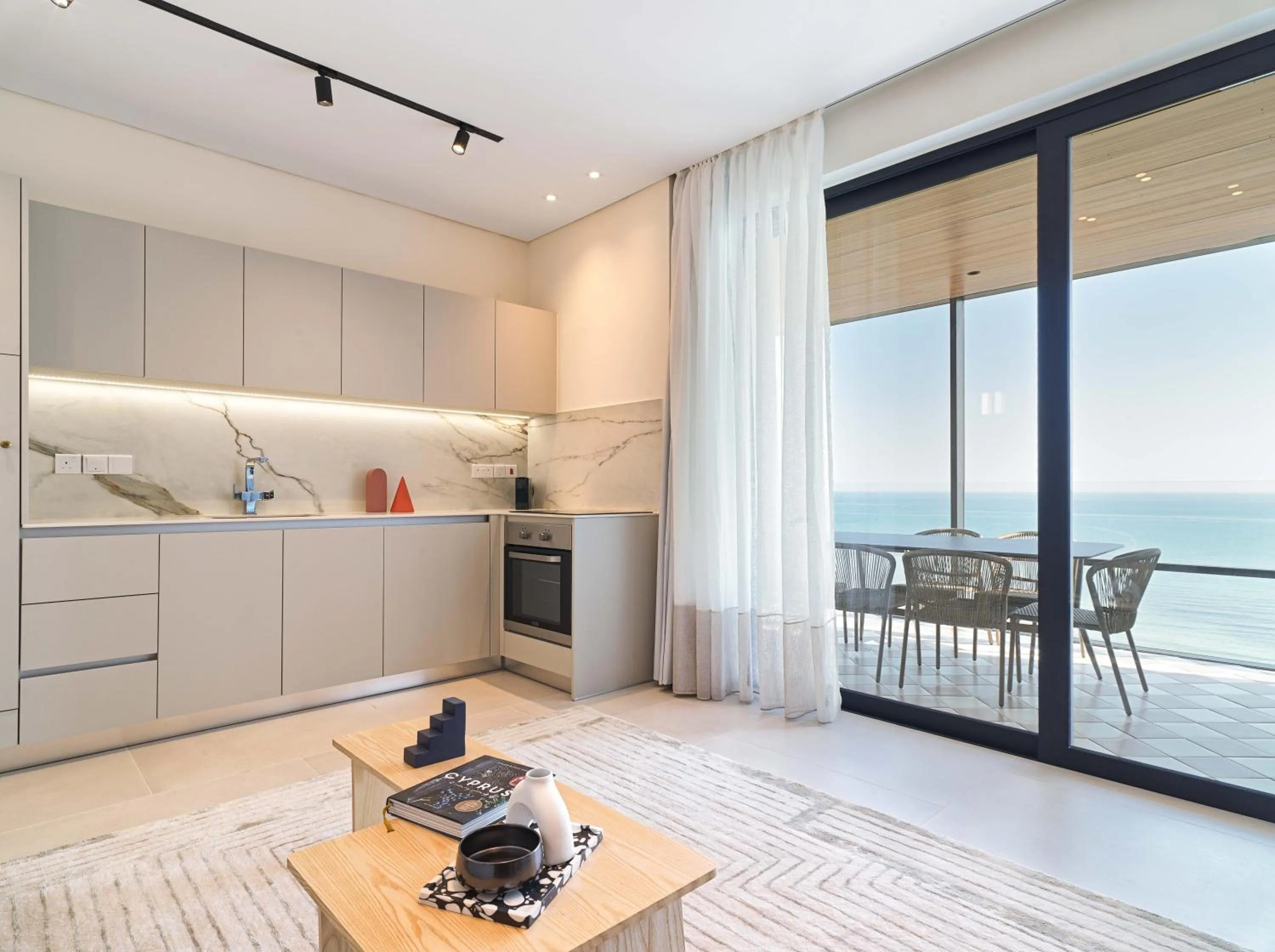 Balcony/Terrace in LIV Mackenzie Beach Suites Larnaca ADULTS ONLY