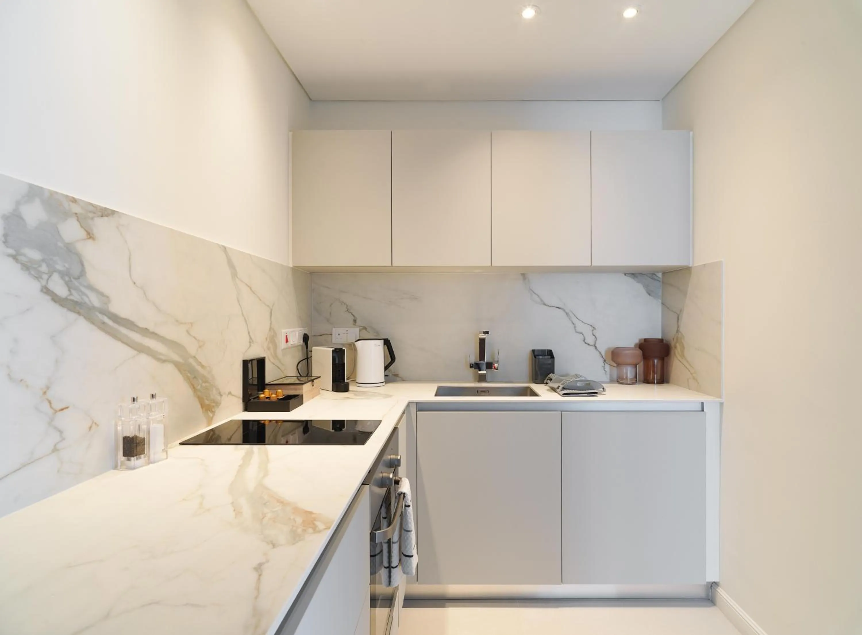 kitchen in LIV Mackenzie Beach Suites Larnaca ADULTS ONLY