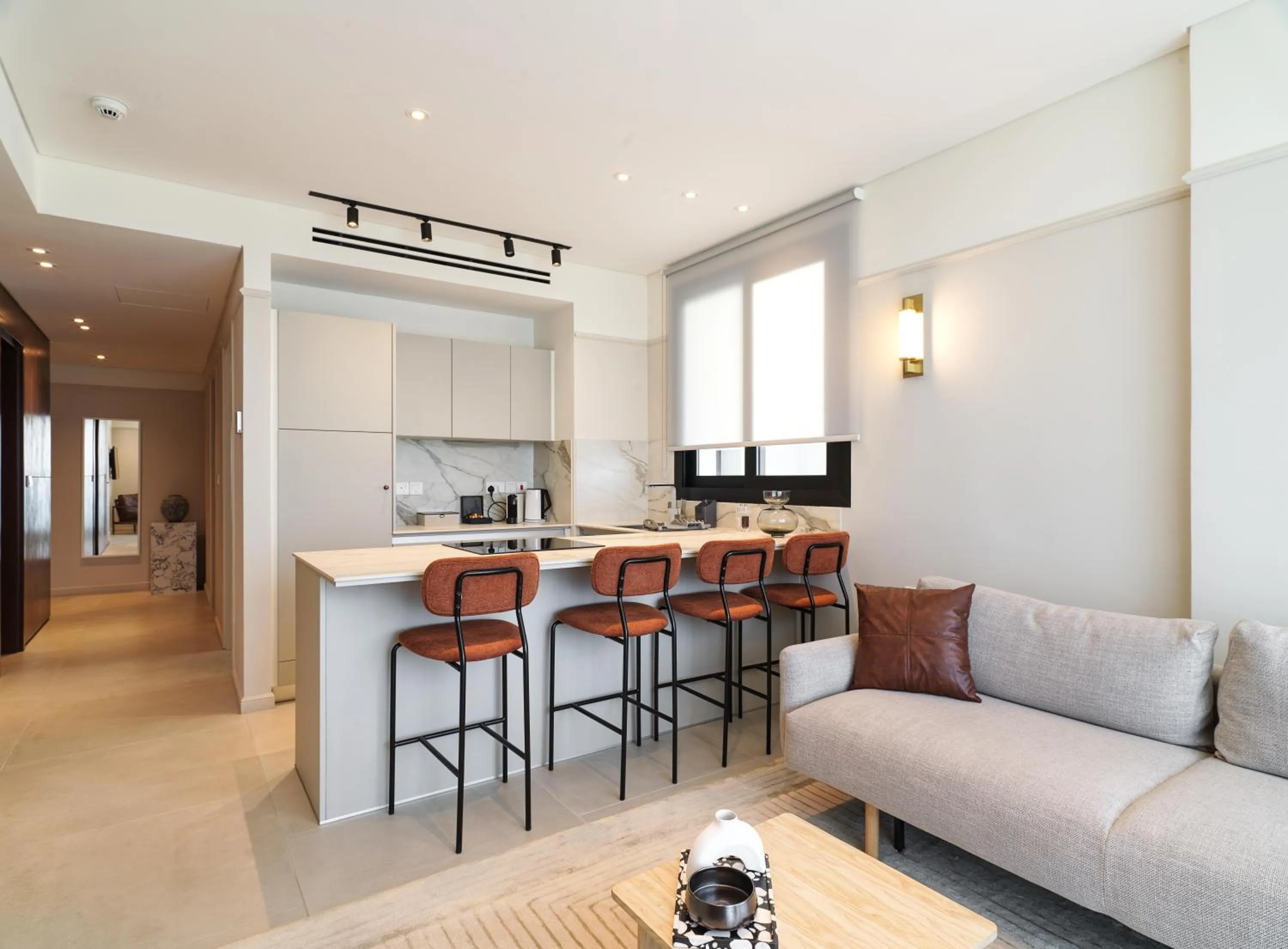 Living room in LIV Mackenzie Beach Suites Larnaca ADULTS ONLY