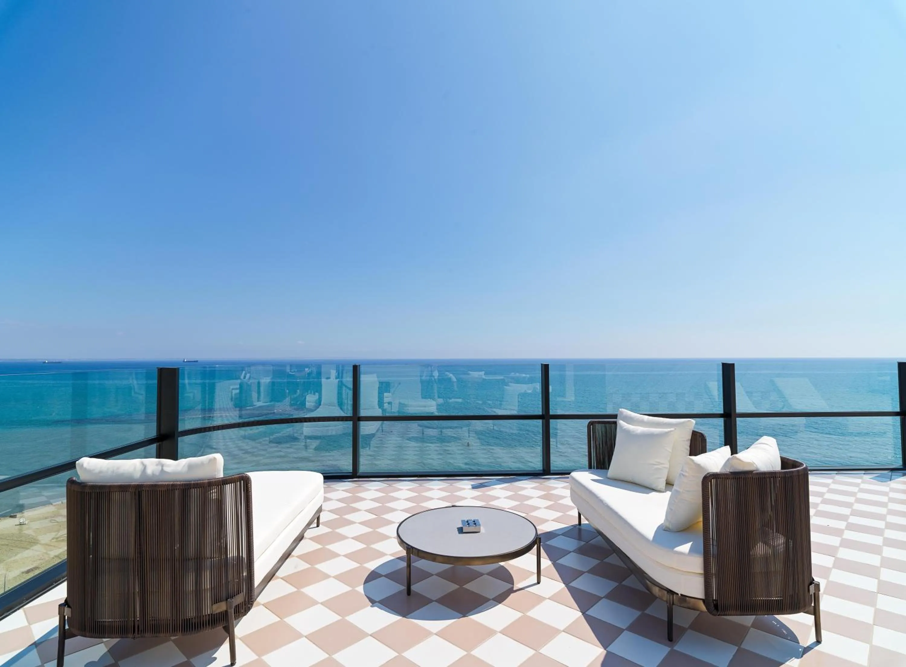 Patio in LIV Mackenzie Beach Suites Larnaca ADULTS ONLY