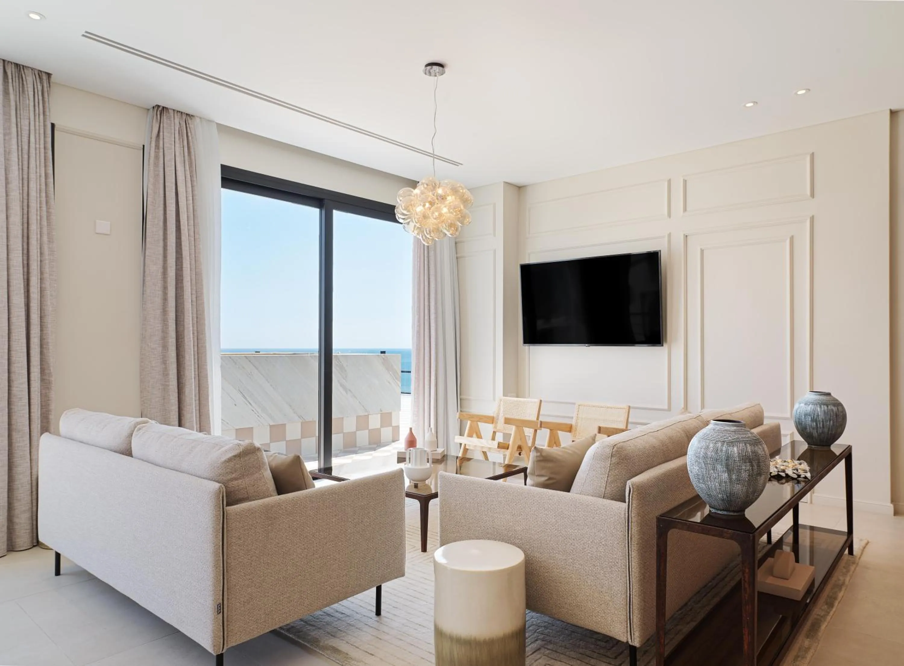 Living room in LIV Mackenzie Beach Suites Larnaca ADULTS ONLY
