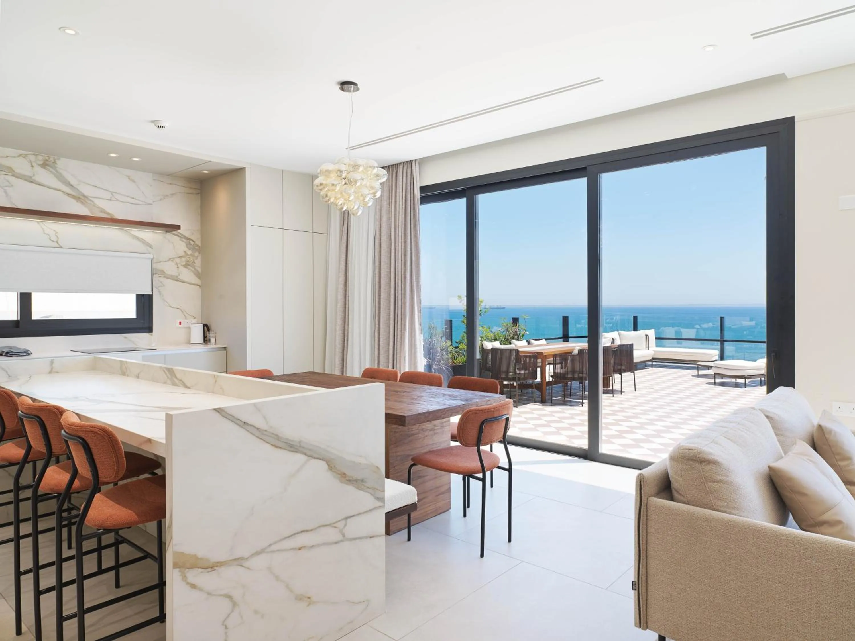 Patio in LIV Mackenzie Beach Suites Larnaca ADULTS ONLY