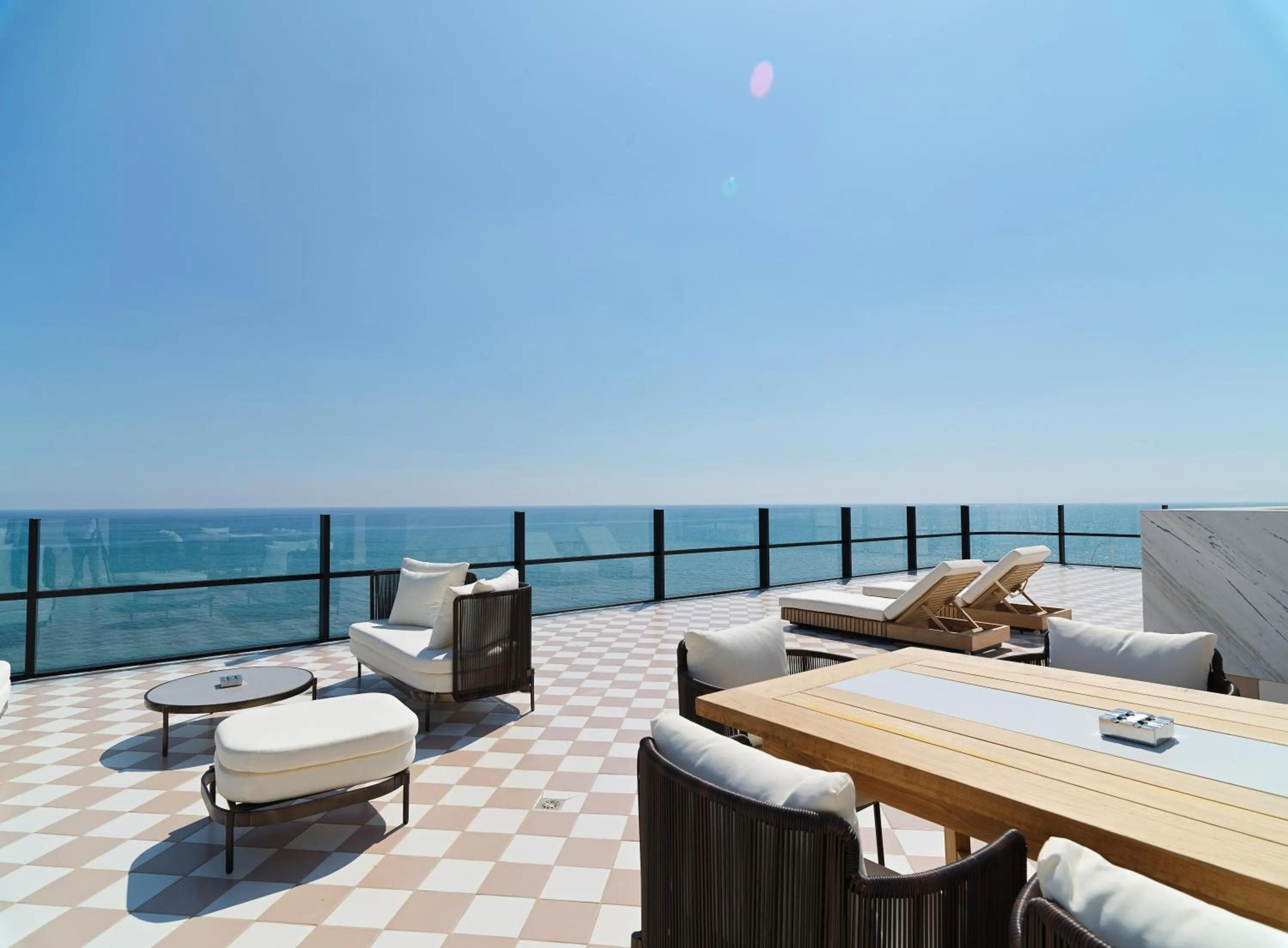 Patio in LIV Mackenzie Beach Suites Larnaca ADULTS ONLY