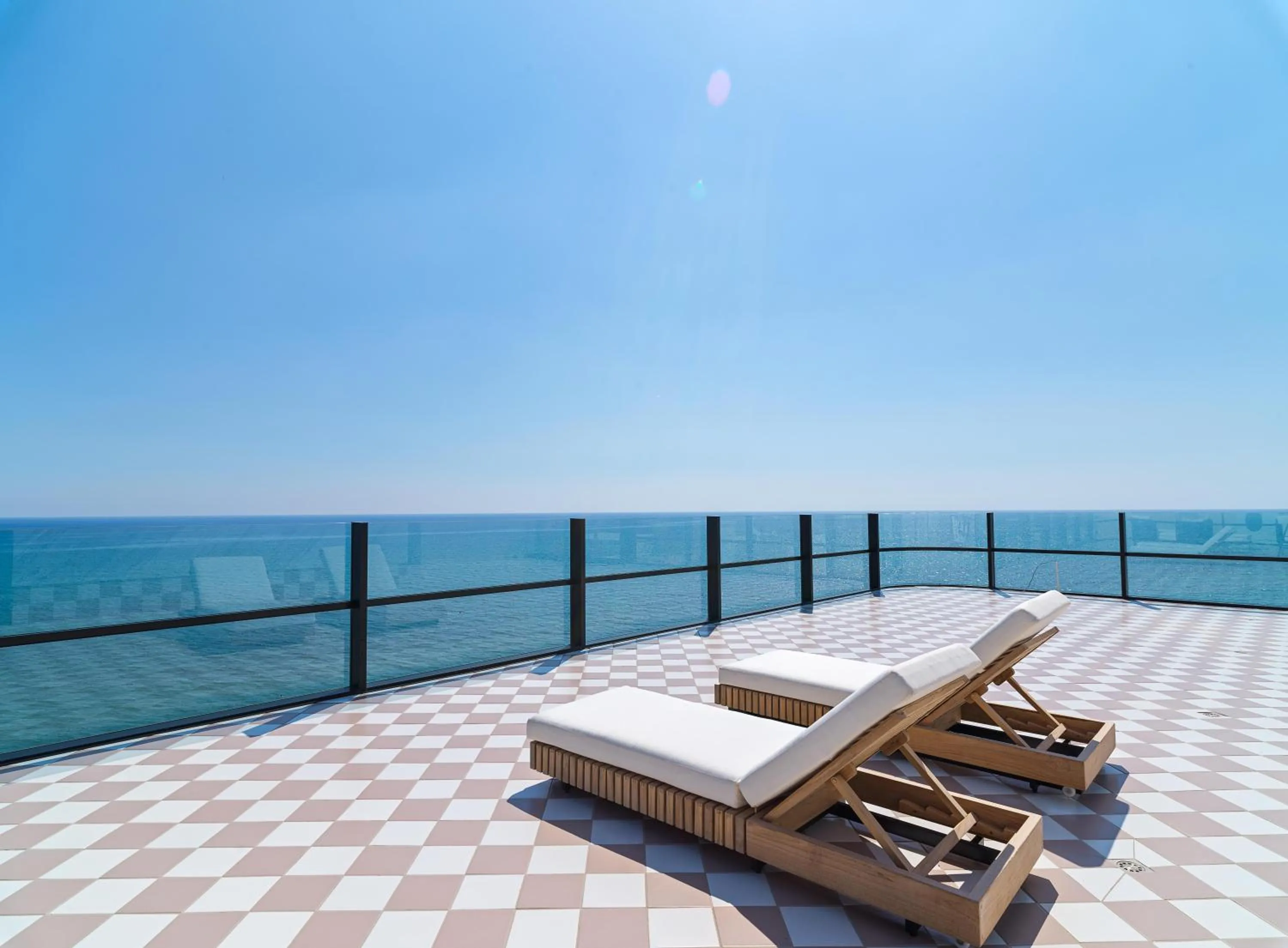 Patio in LIV Mackenzie Beach Suites Larnaca ADULTS ONLY