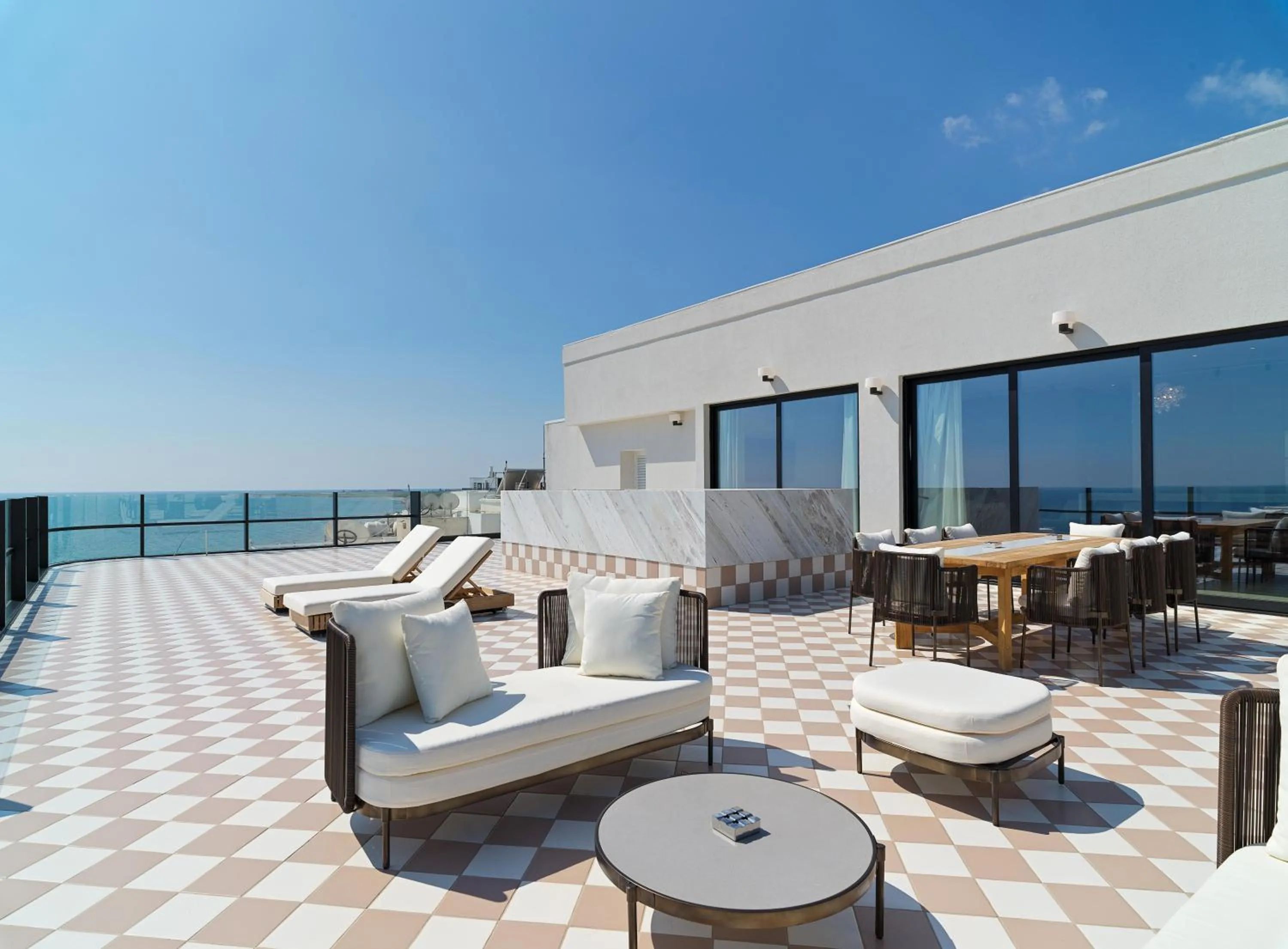 Patio in LIV Mackenzie Beach Suites Larnaca ADULTS ONLY