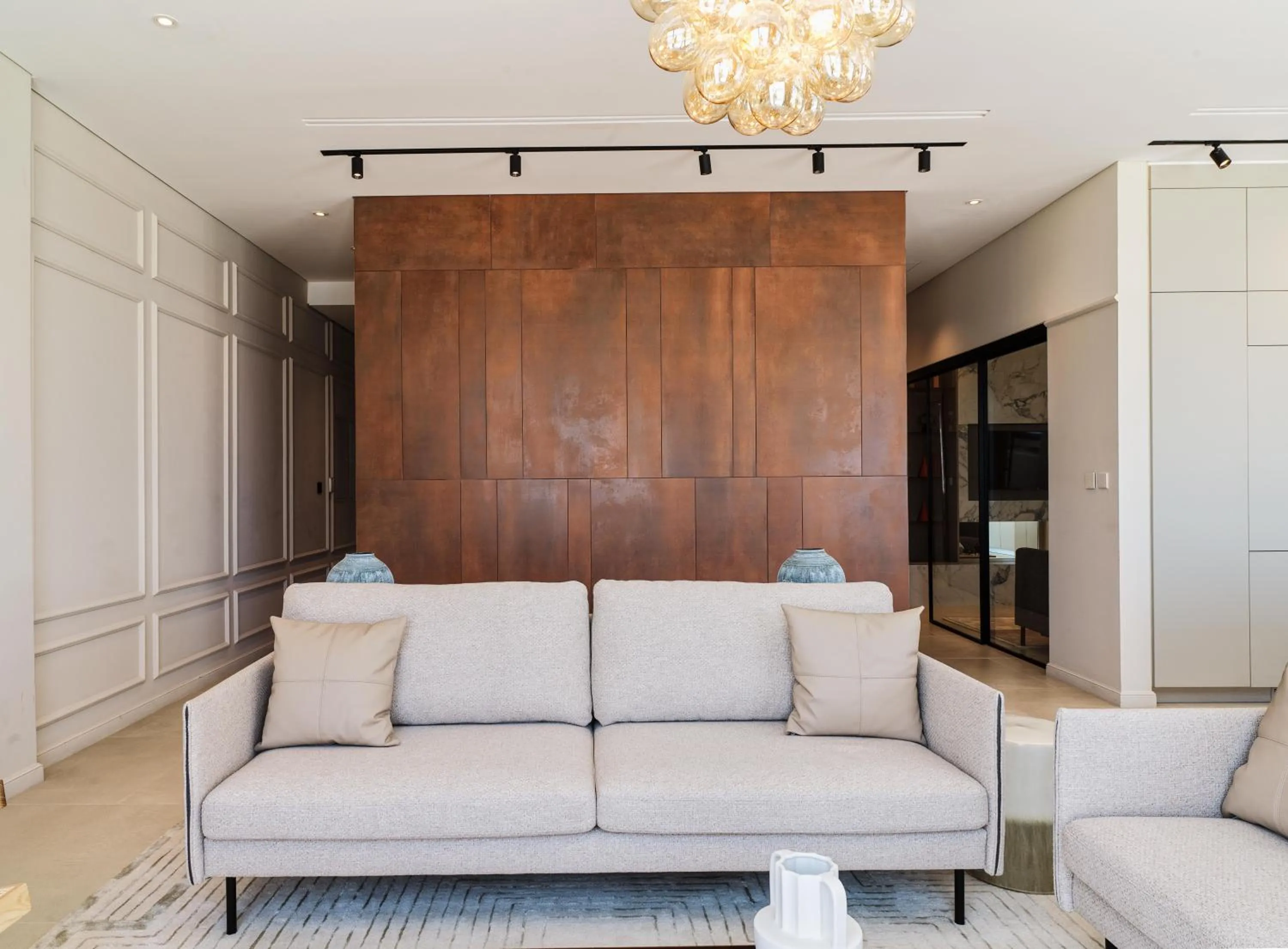 Living room in LIV Mackenzie Beach Suites Larnaca ADULTS ONLY