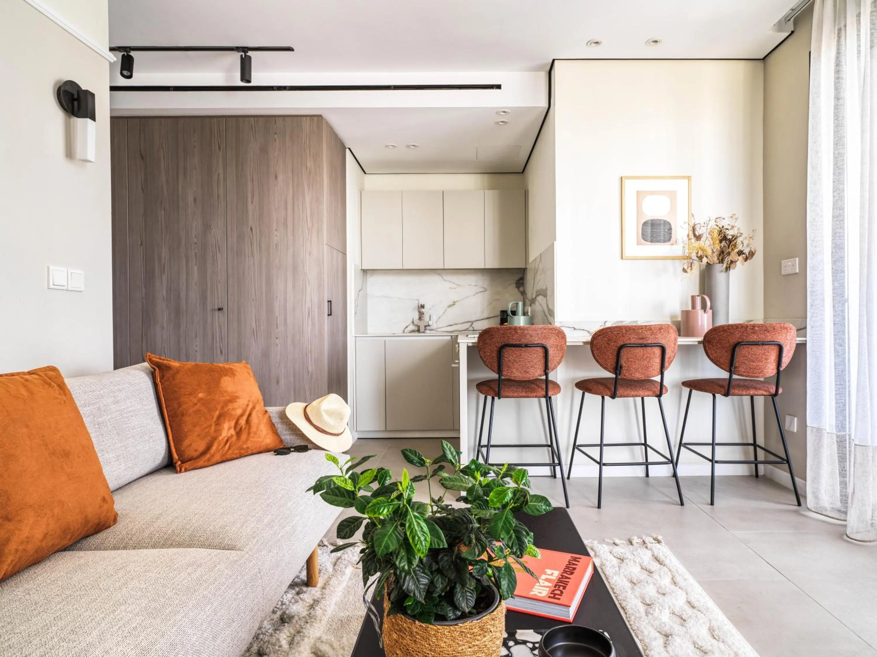 Kitchen or kitchenette in LIV Mackenzie Beach Suites Larnaca ADULTS ONLY