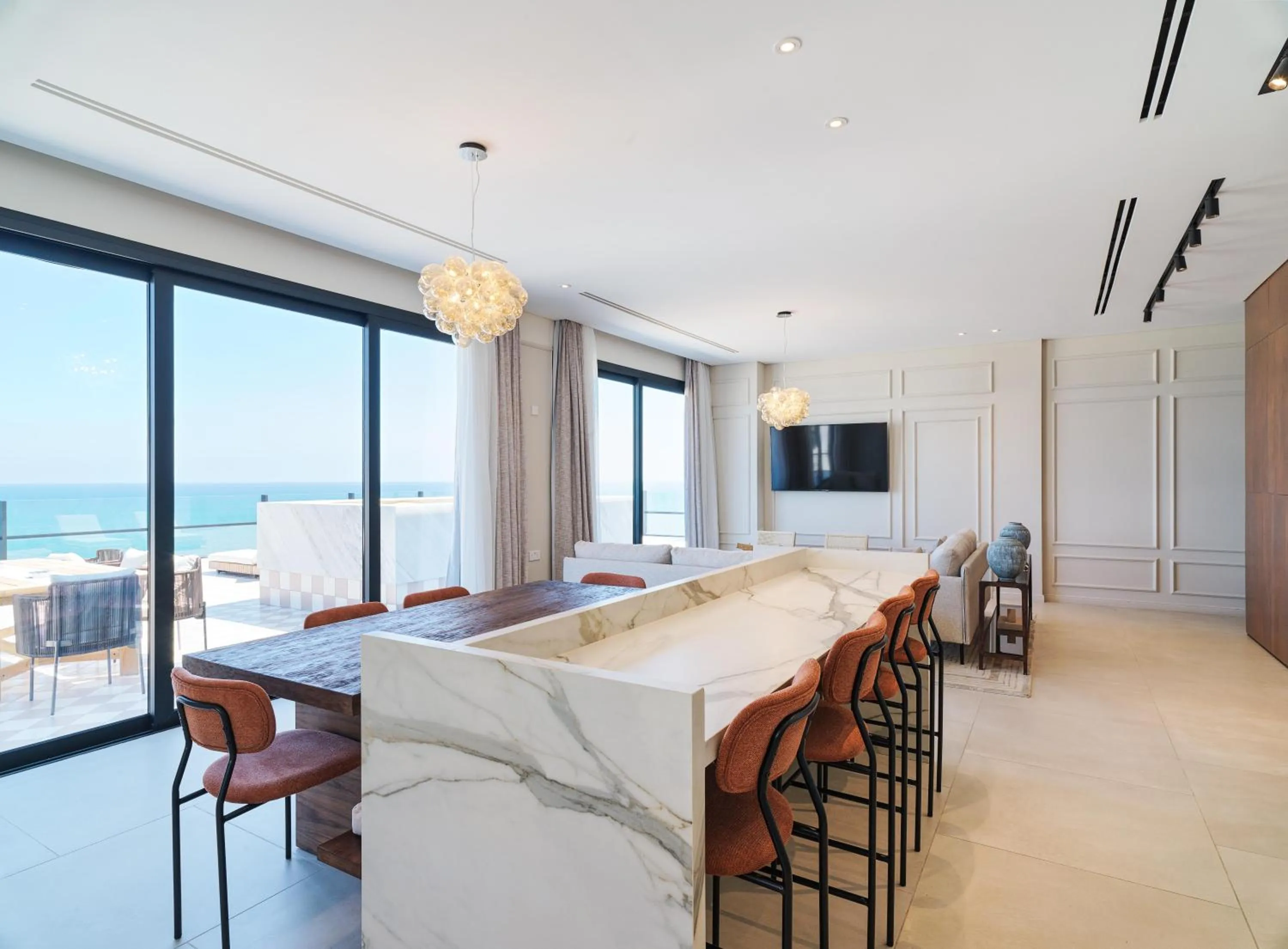 Living room in LIV Mackenzie Beach Suites Larnaca ADULTS ONLY