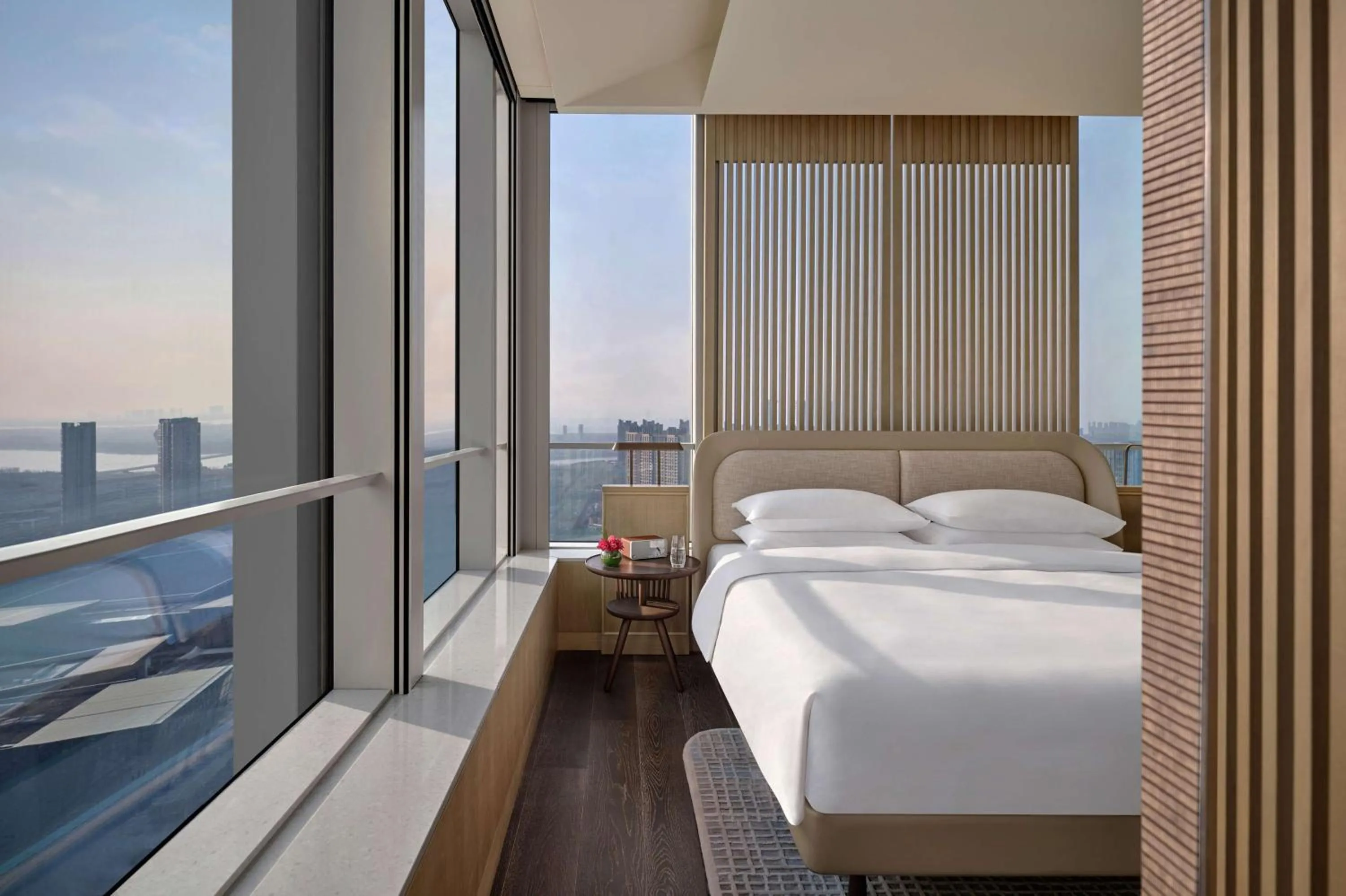 Photo of the whole room, Bed in Andaz Nanjing Hexi, By Hyatt
