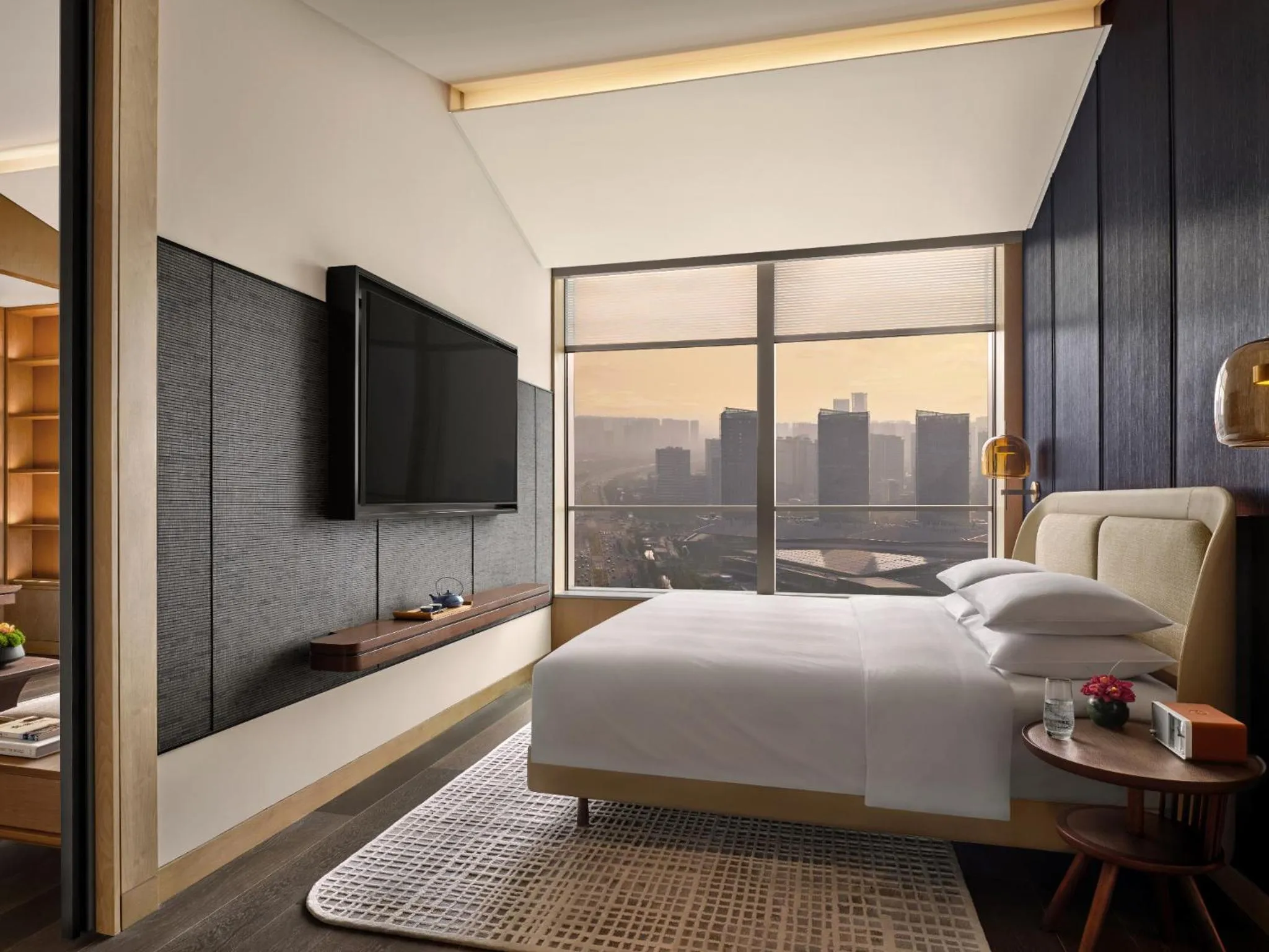 Bedroom, Bed in Andaz Nanjing Hexi, By Hyatt