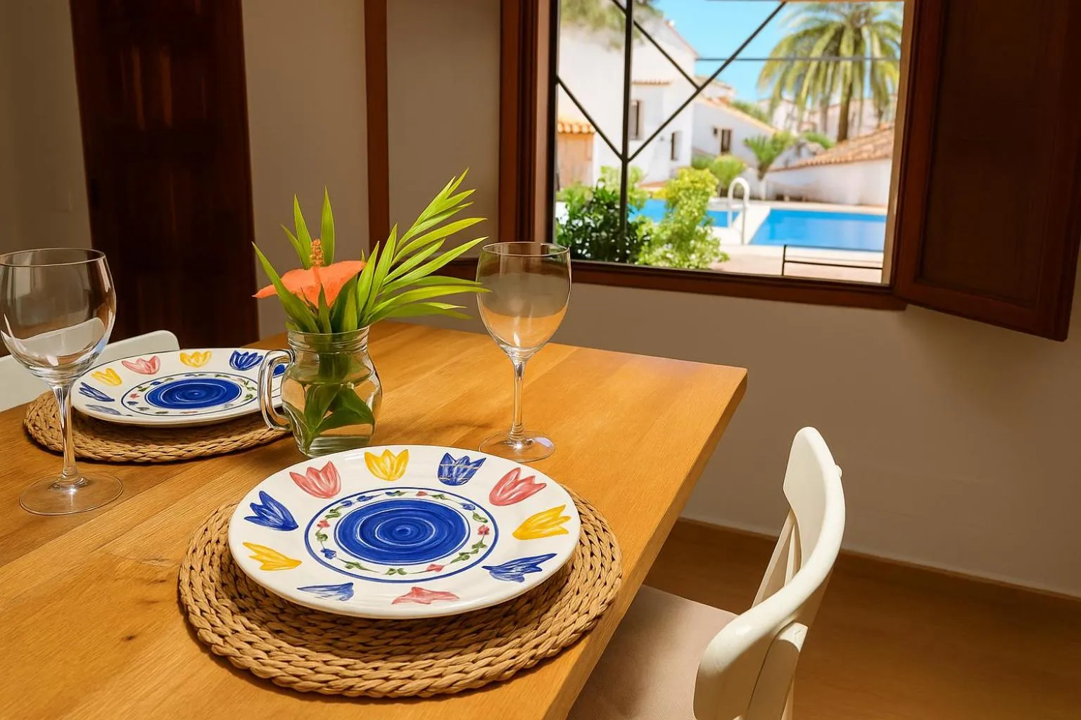 Pool view in Hotel Rural Villa del Monte