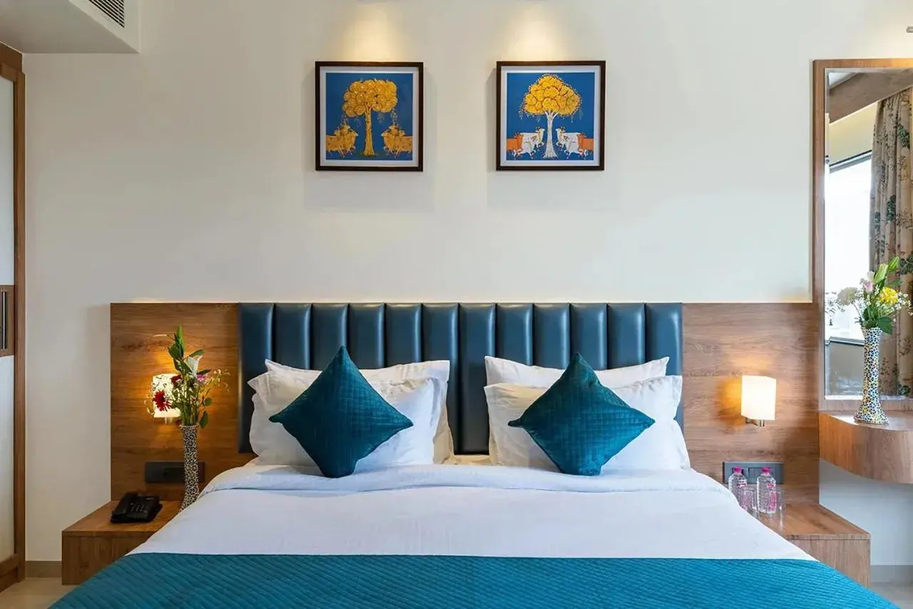 View (from property/room), Bed in Redolence Aravali Tree View (from property/room), Bed in Redolence Aravali Tree