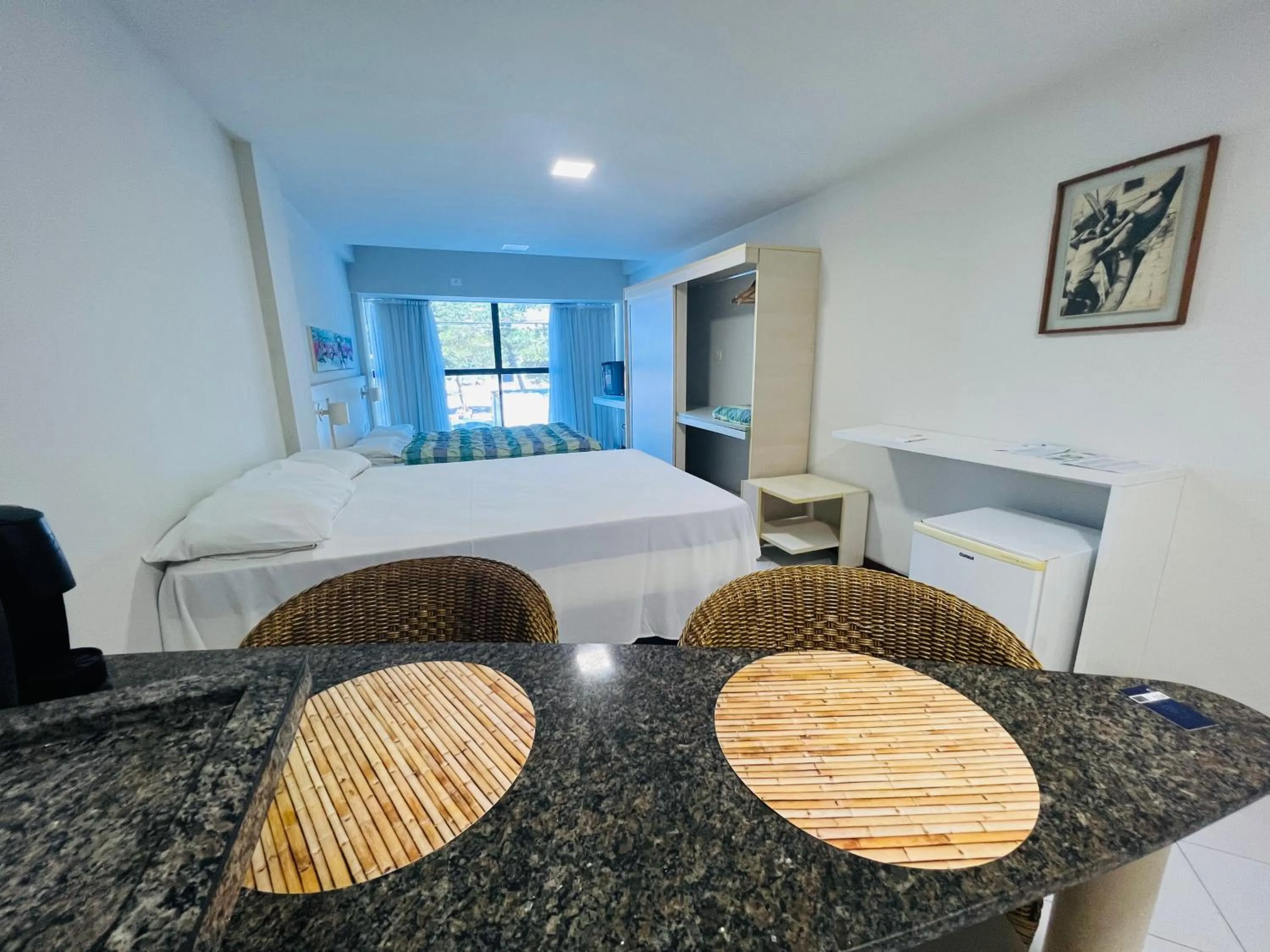 Living room, Bed in Flat Ambassador - Cabo Branco - João Pessoa