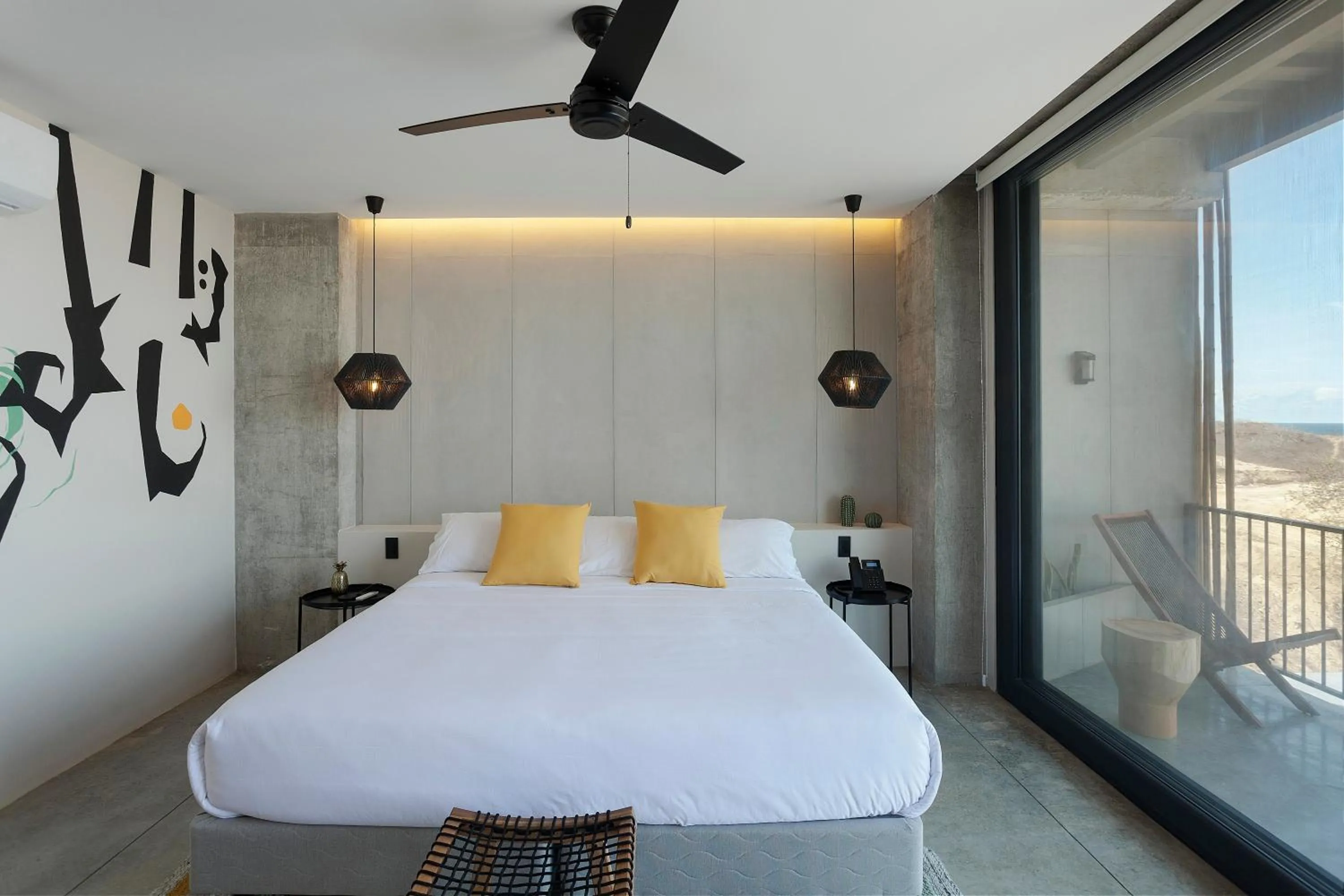 Bed in Eolia Sustainable Design Hotel