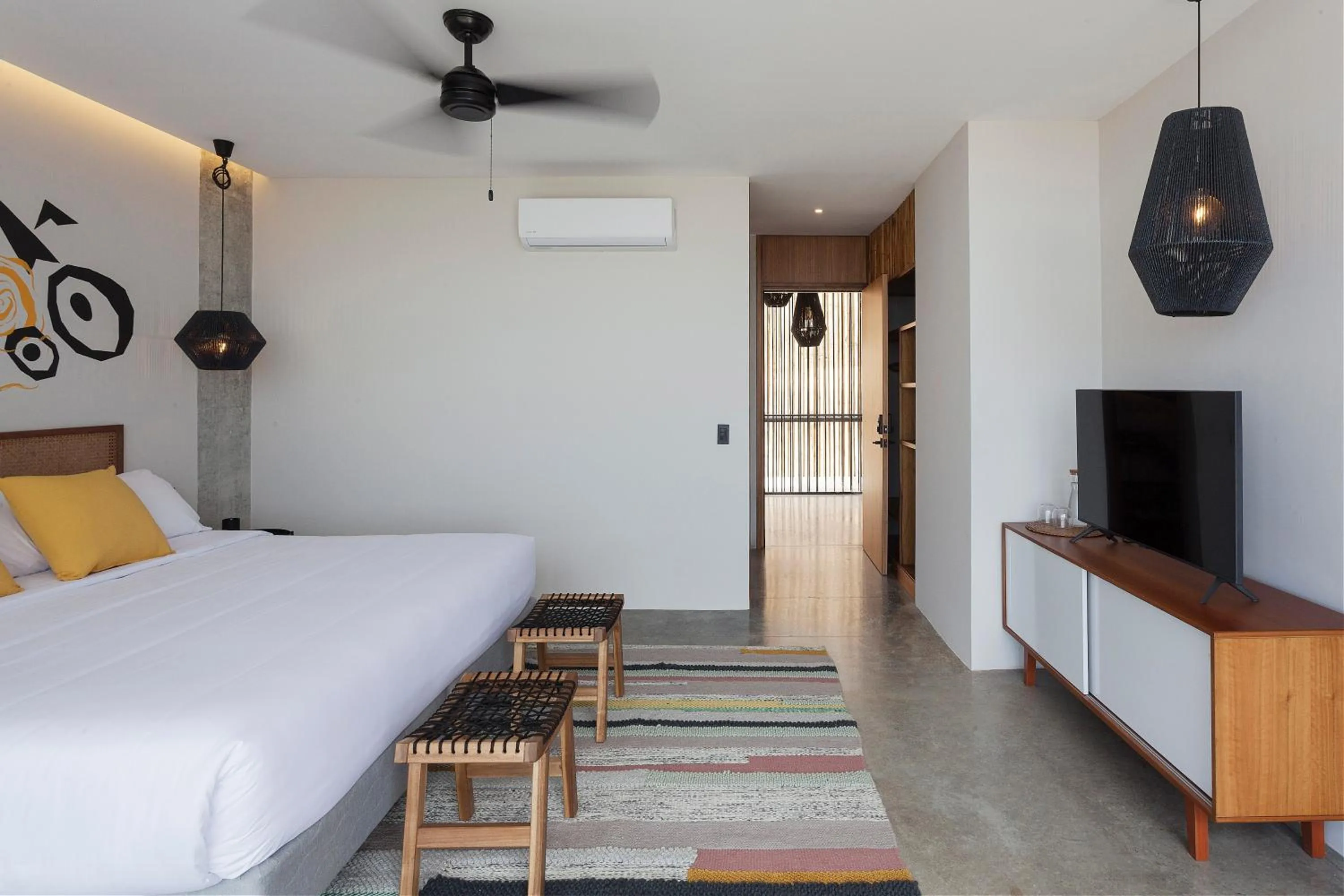 Bed in Eolia Sustainable Design Hotel