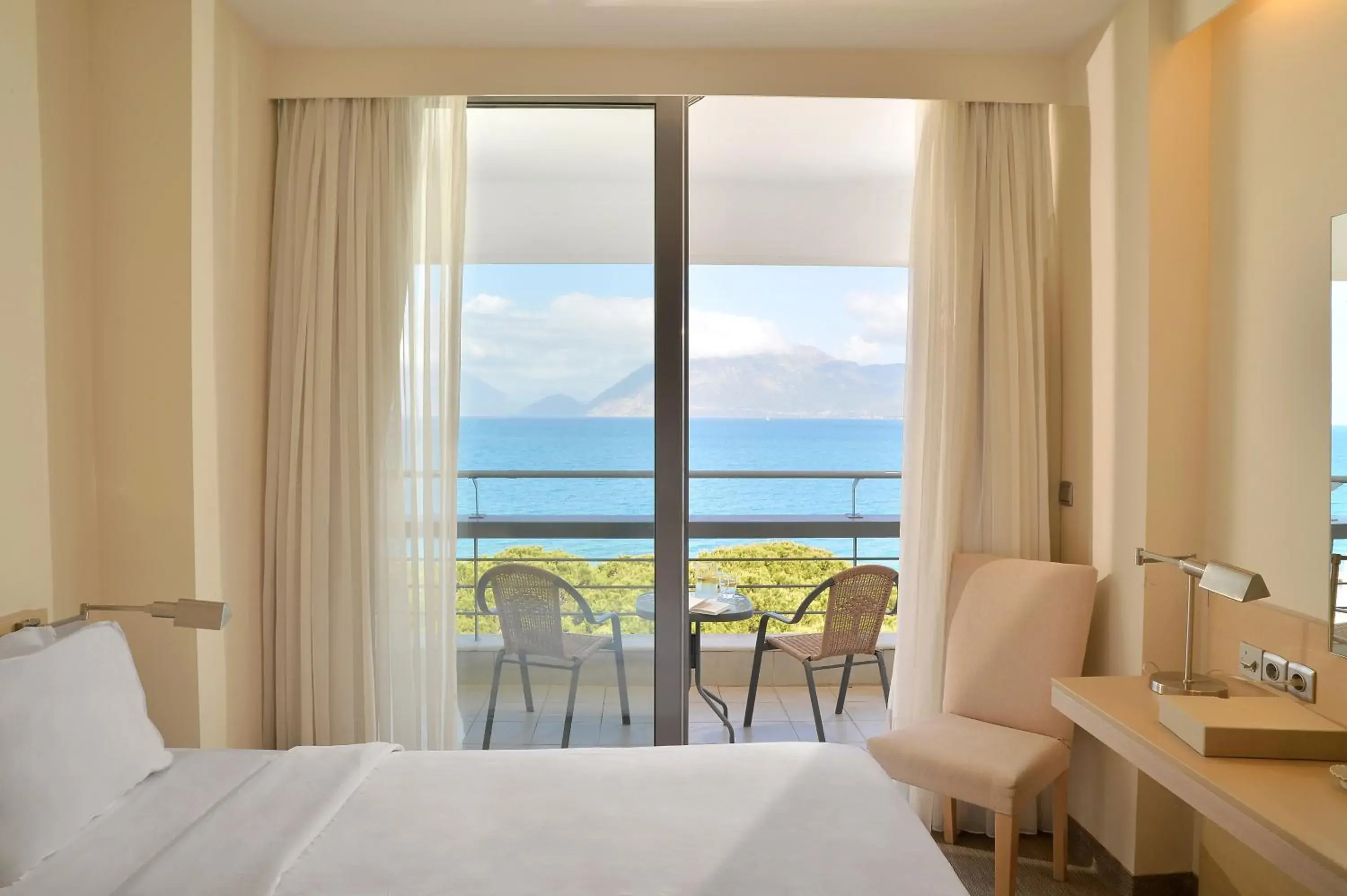 View (from property/room), Bed in Airotel Achaia Beach View (from property/room), Bed in Airotel Achaia Beach