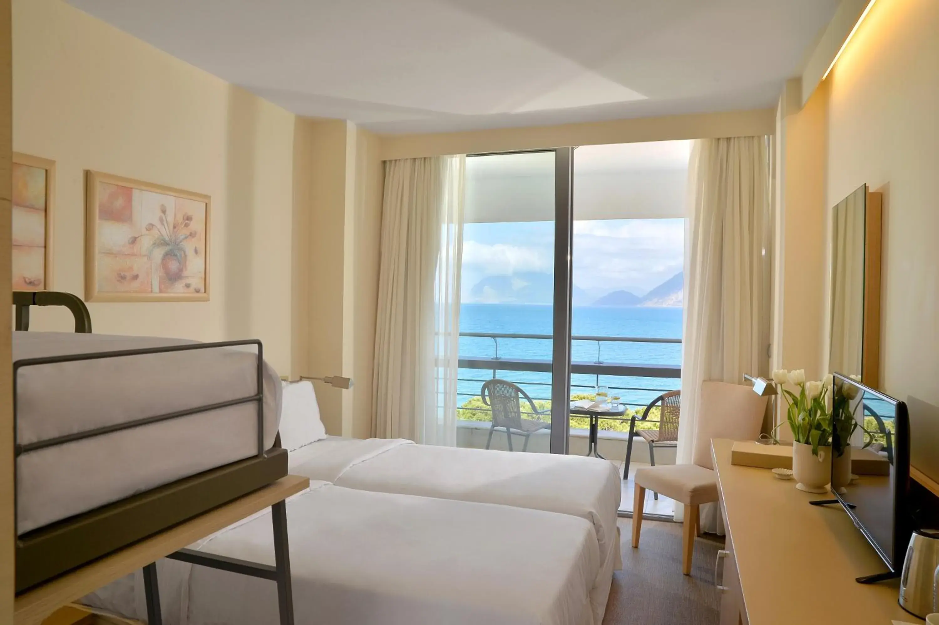 View (from property/room), Bed in Airotel Achaia Beach View (from property/room), Bed in Airotel Achaia Beach