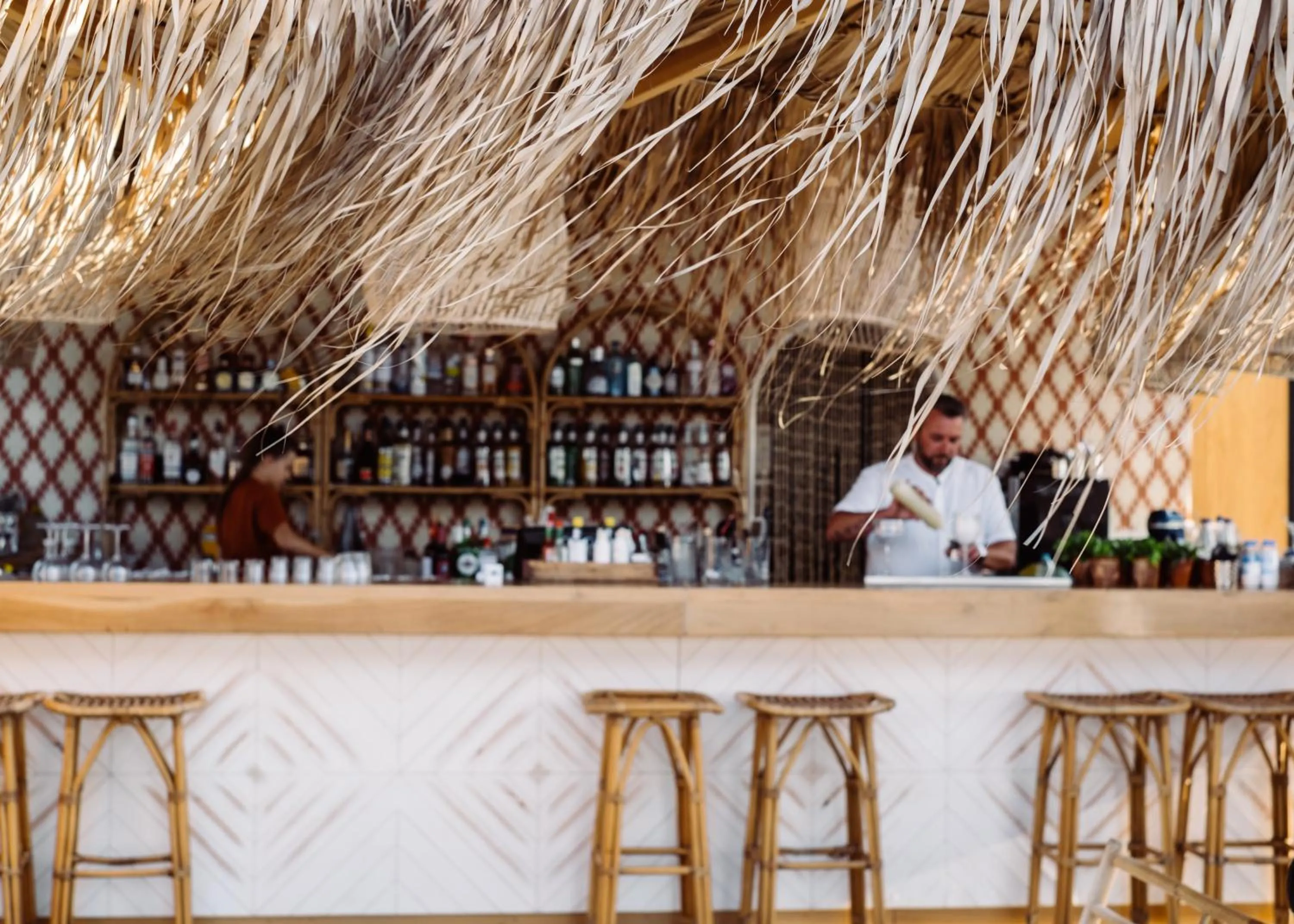 Lounge or bar in Phāea Cretan Malia, a Member of Design Hotels