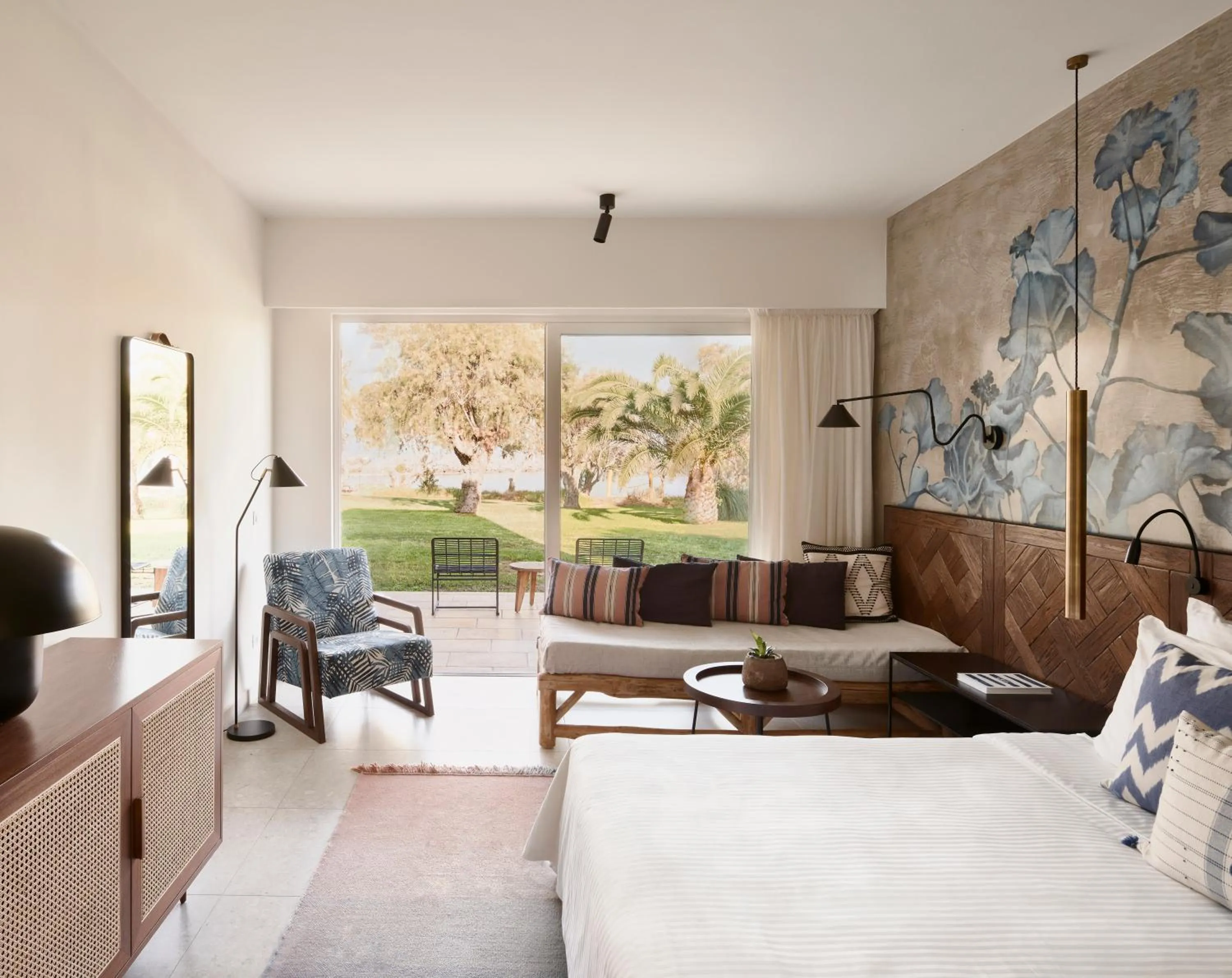 Balcony/Terrace, Bed in Phāea Cretan Malia, a Member of Design Hotels