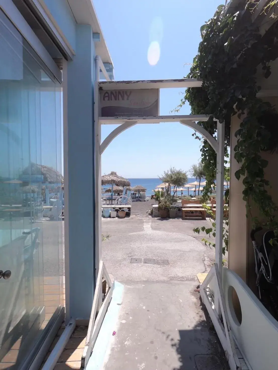 Sea view in Anny Studios & Rooms Perissa Beach Sea view in Anny Studios & Rooms Perissa Beach