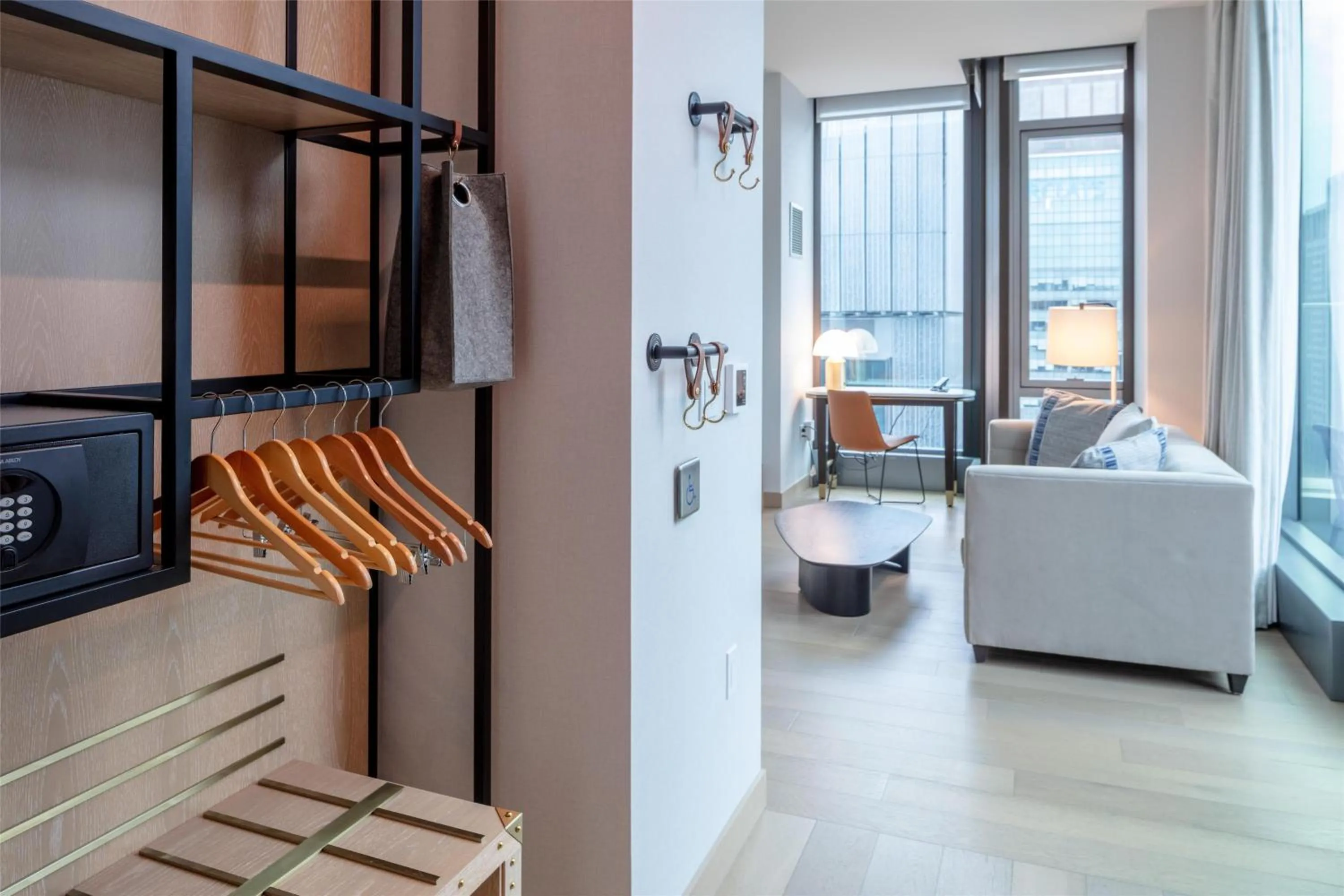 Living room, Bed in Tempo By Hilton New York Times Square