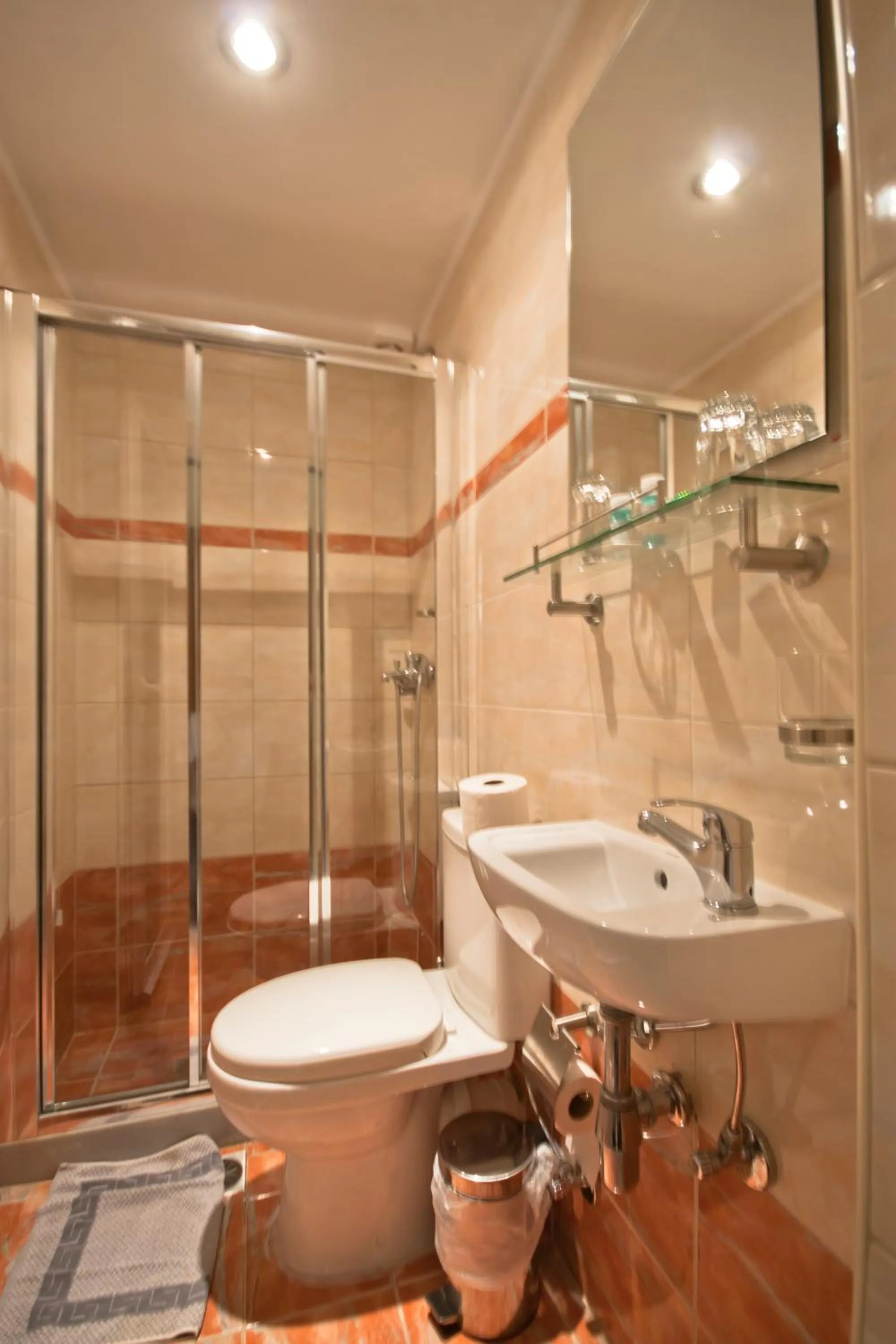 Bathroom in Mirabello Hotel
