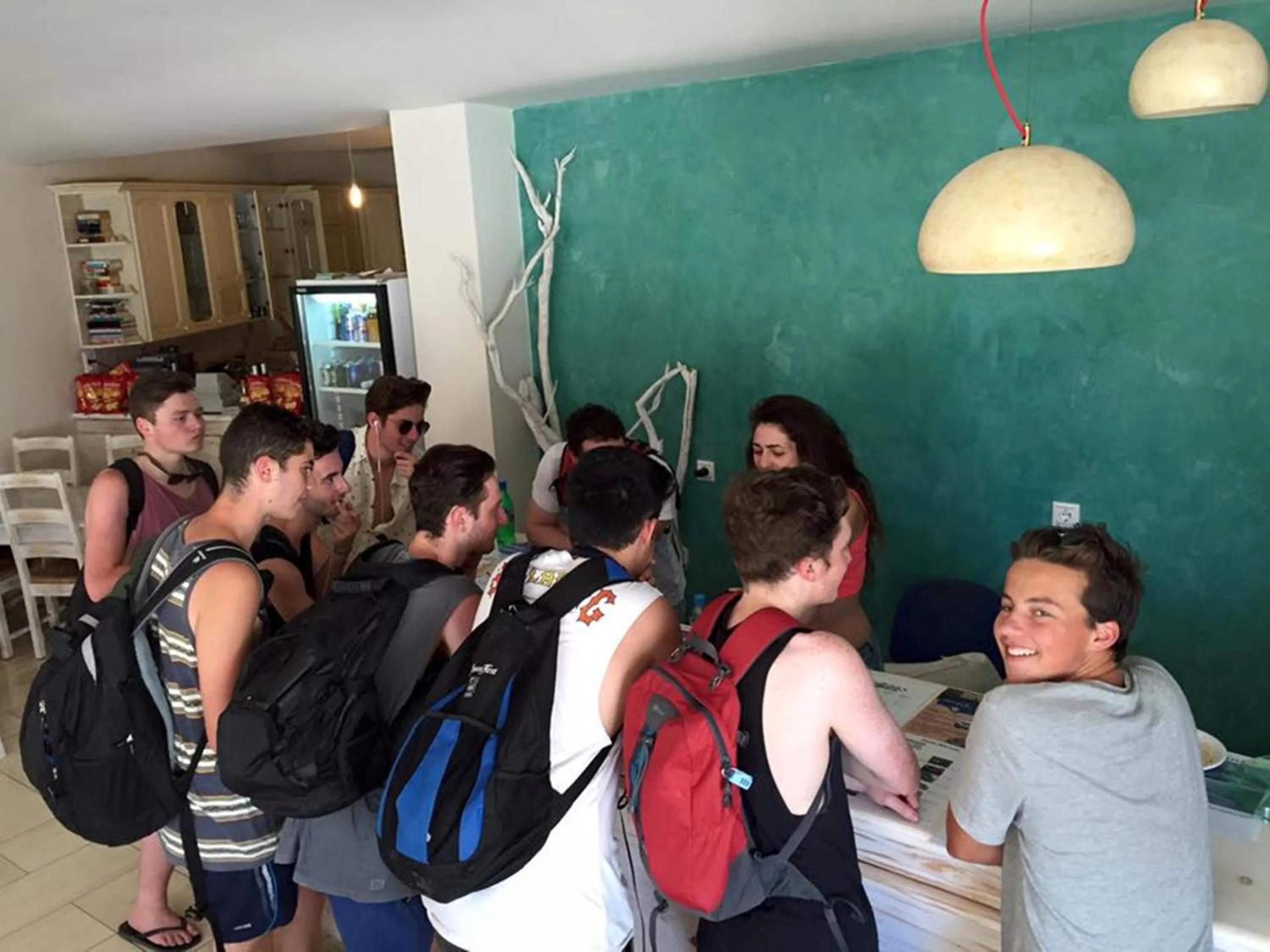 group of guests in Villa Manos Hotel