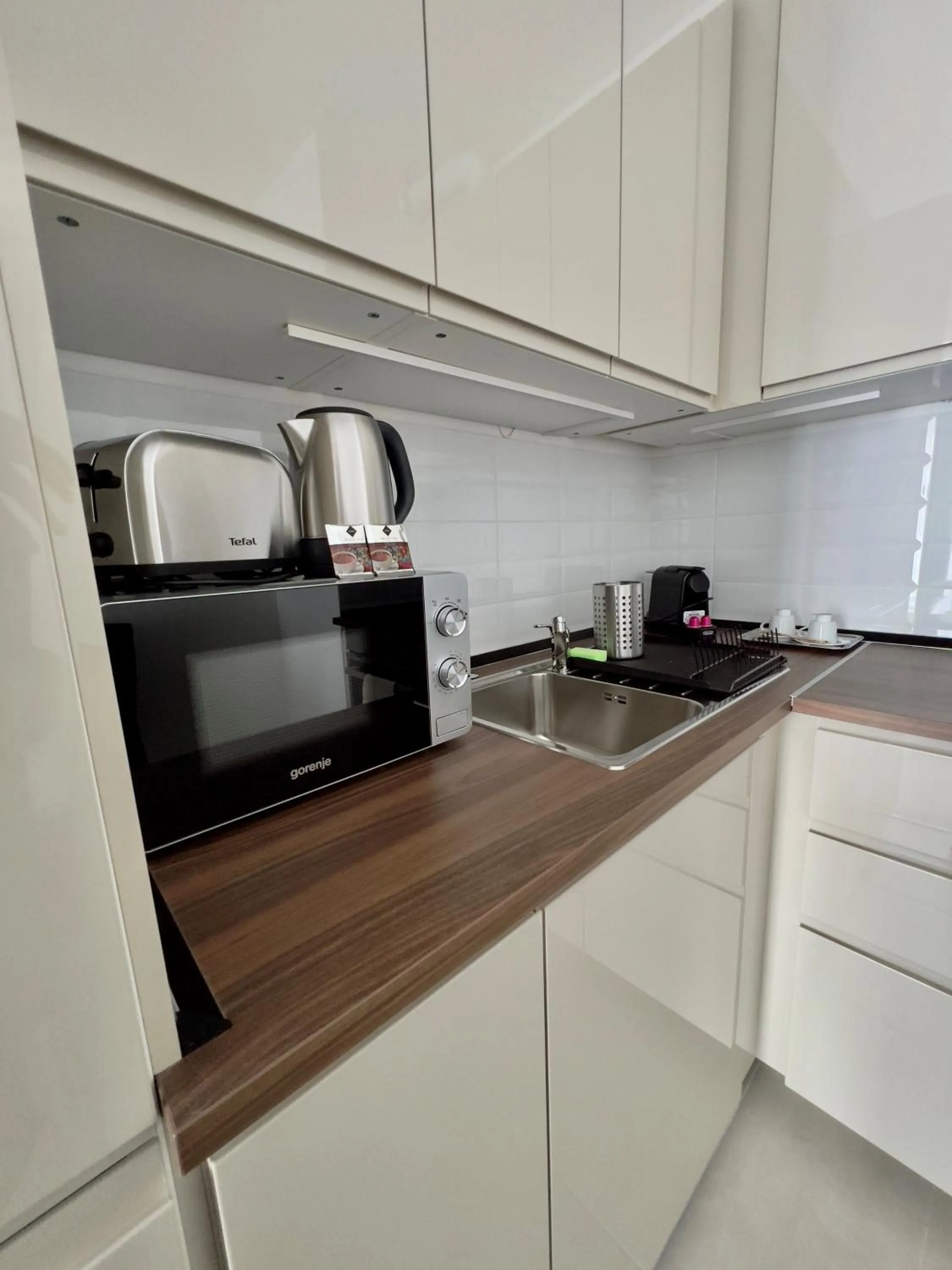 Kitchen or kitchenette in Hotel Foldana