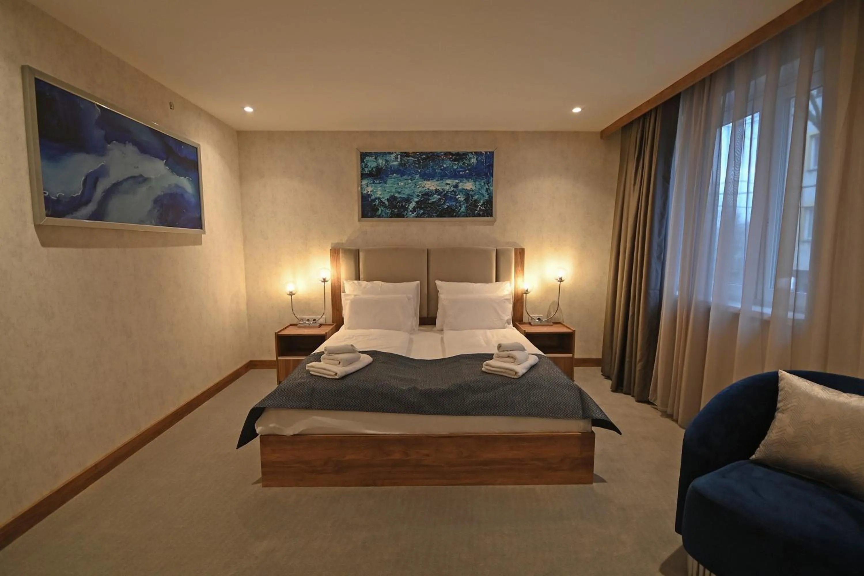 Bed in Hotel Foldana