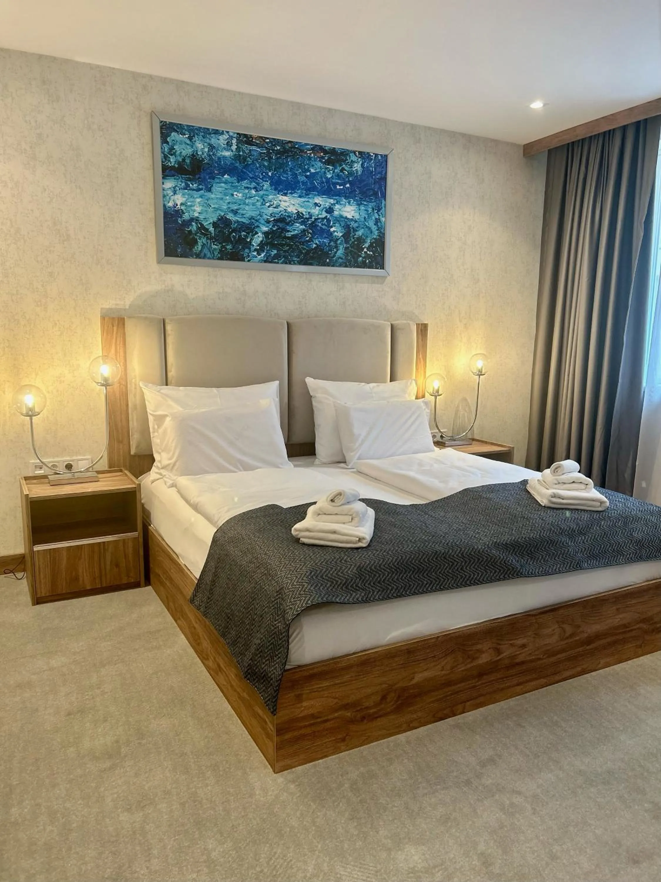 Bed in Hotel Foldana