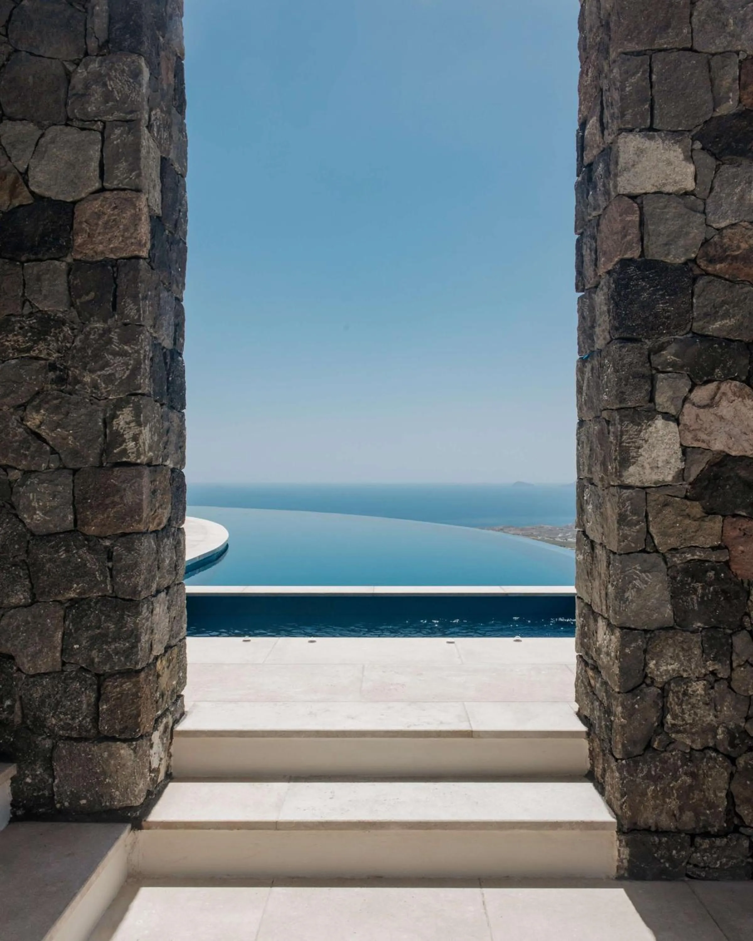 Pool view in Patina Vivera Estate Santorini