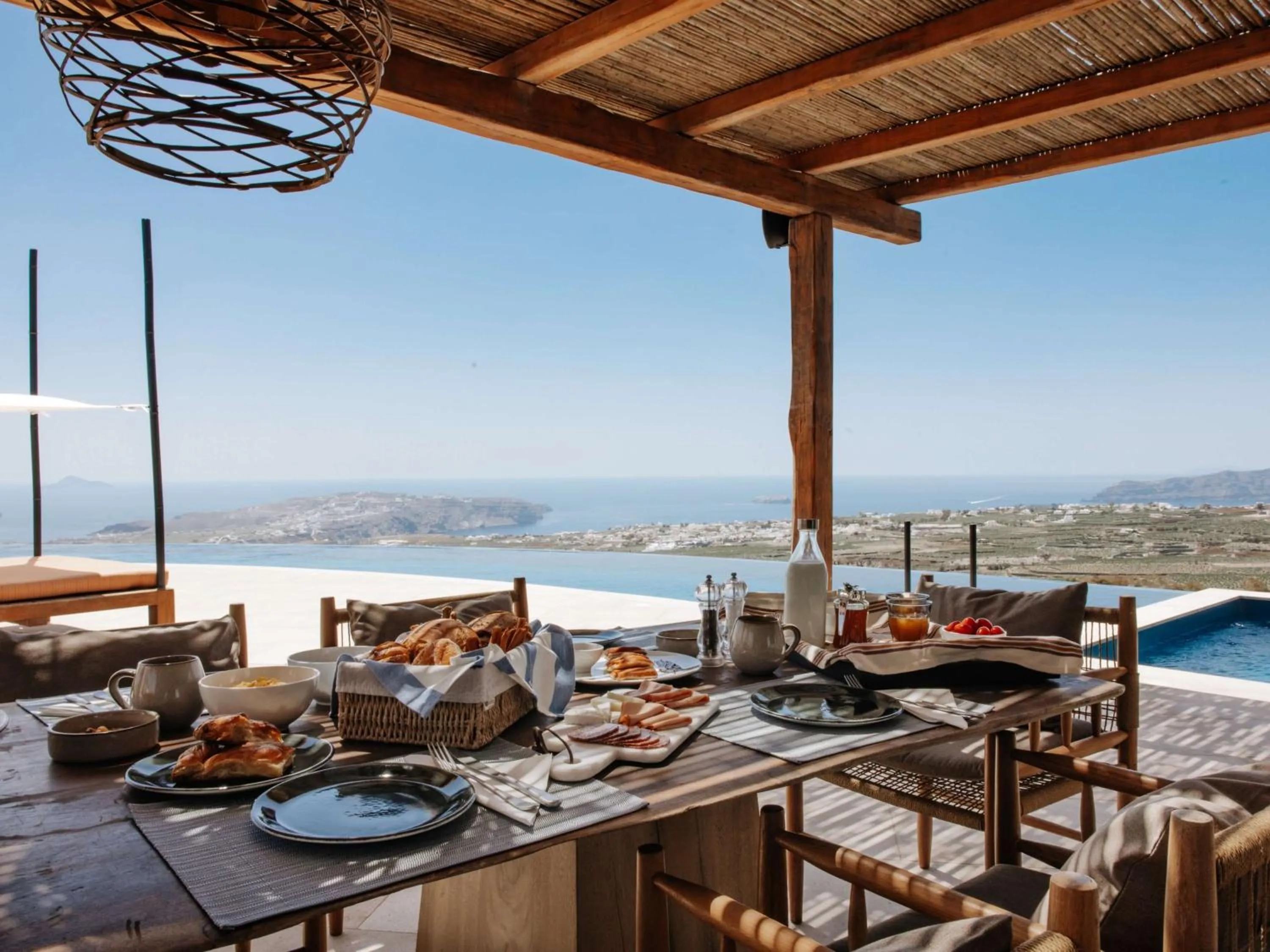 Dining area in Patina Vivera Estate Santorini
