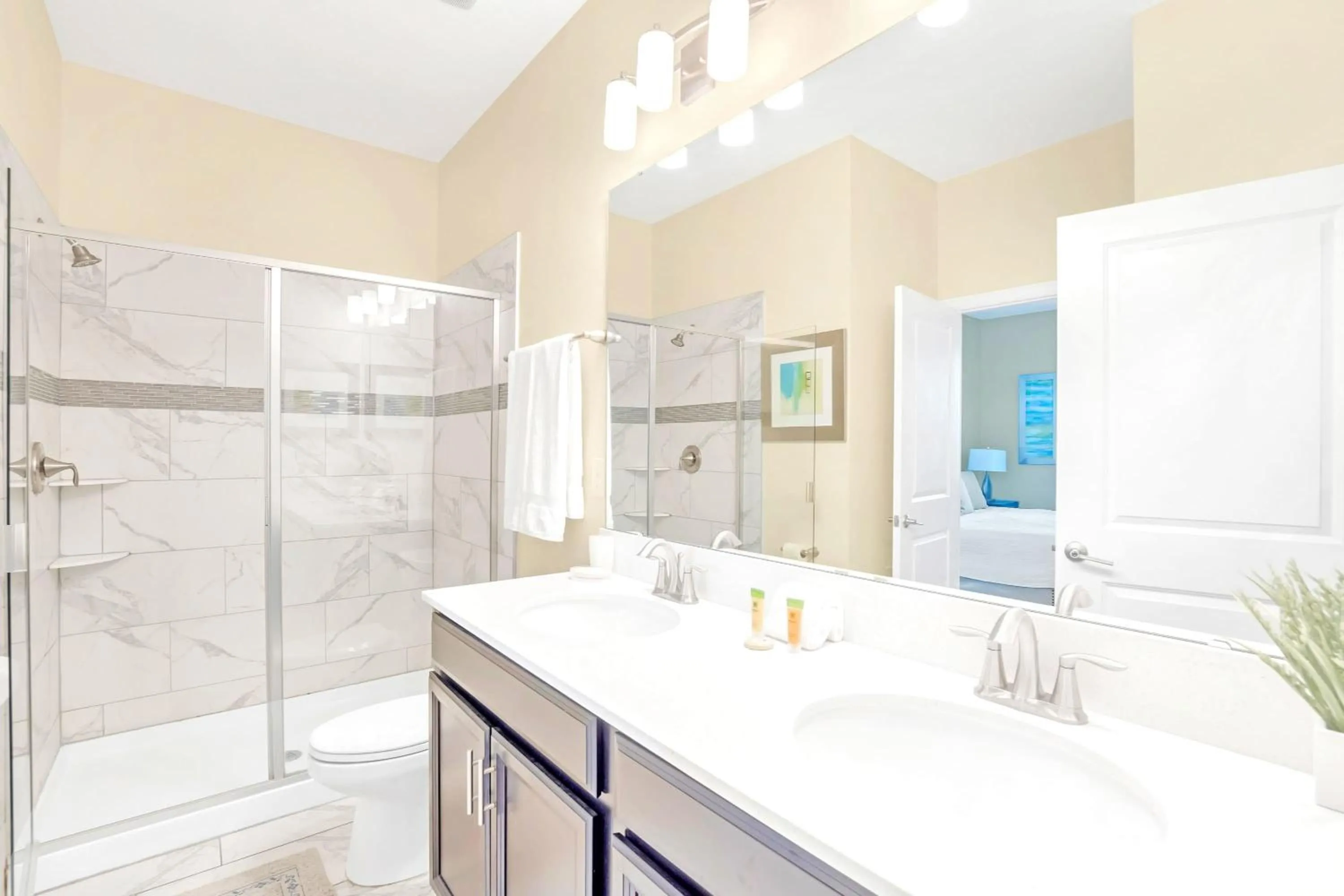 Shower in Stunning 8BR Home with BBQ Pool and Theater