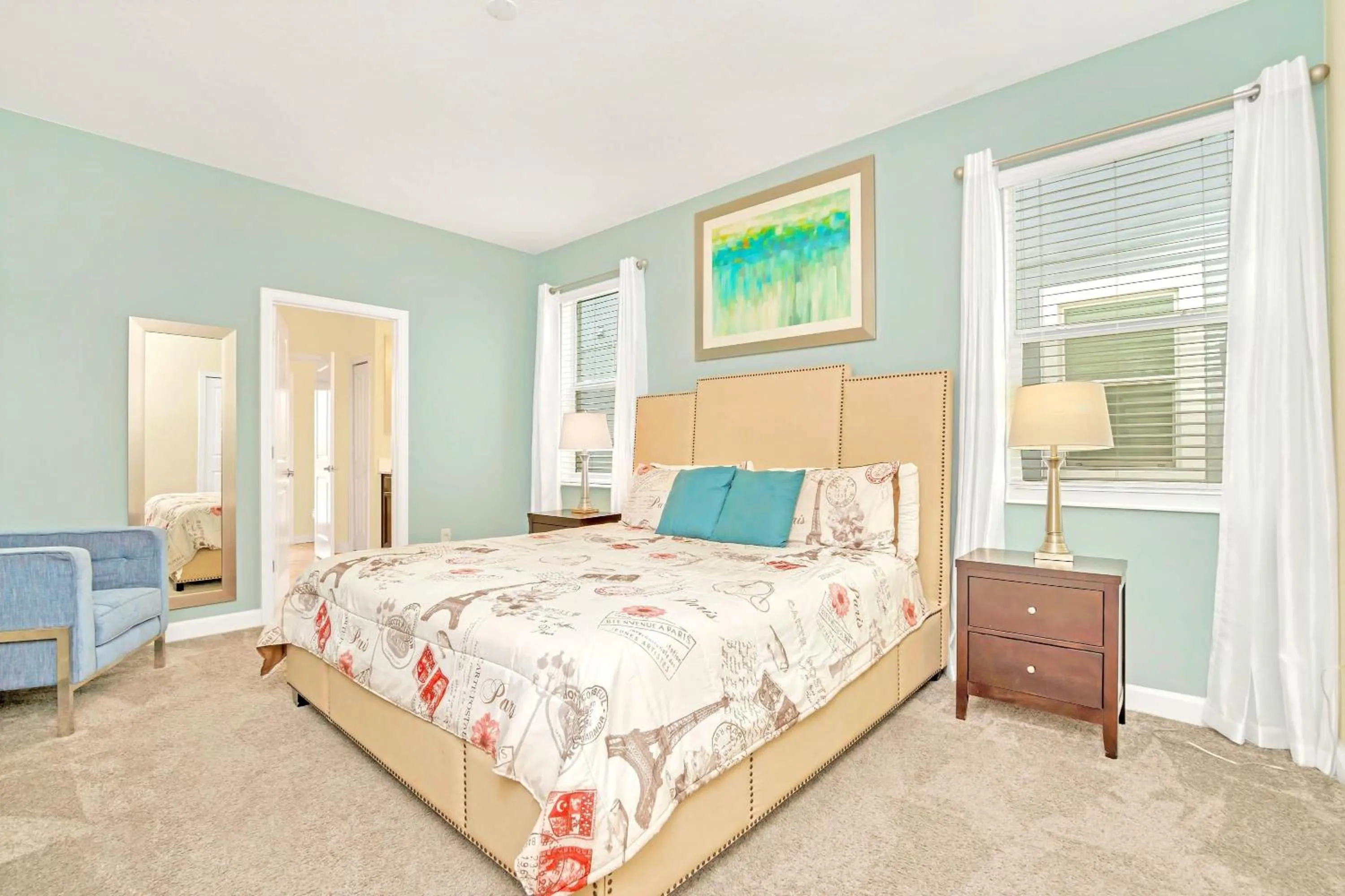 Bedroom, Bed in Stunning 8BR Home with BBQ Pool and Theater