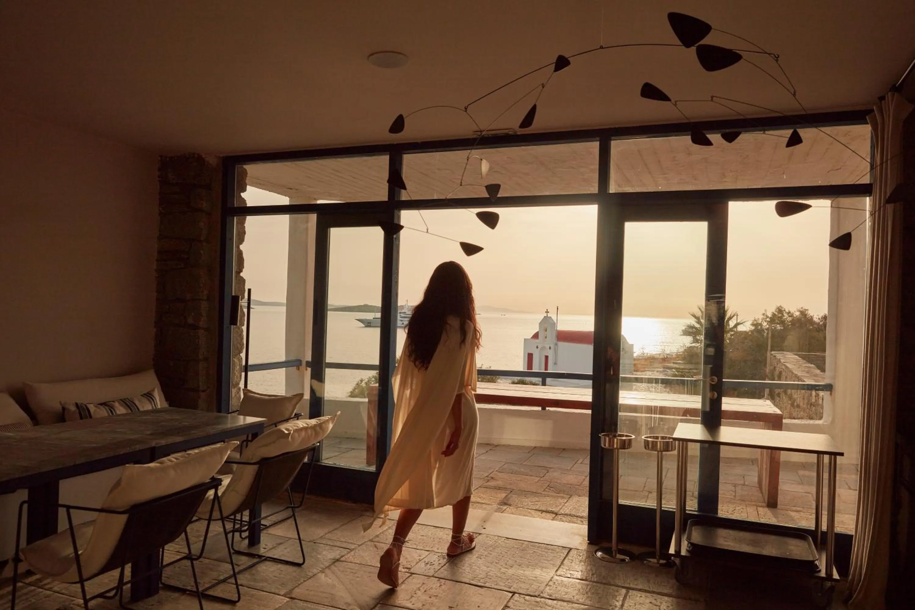 Dining area in Mykonos Theoxenia, a Member of Design Hotels