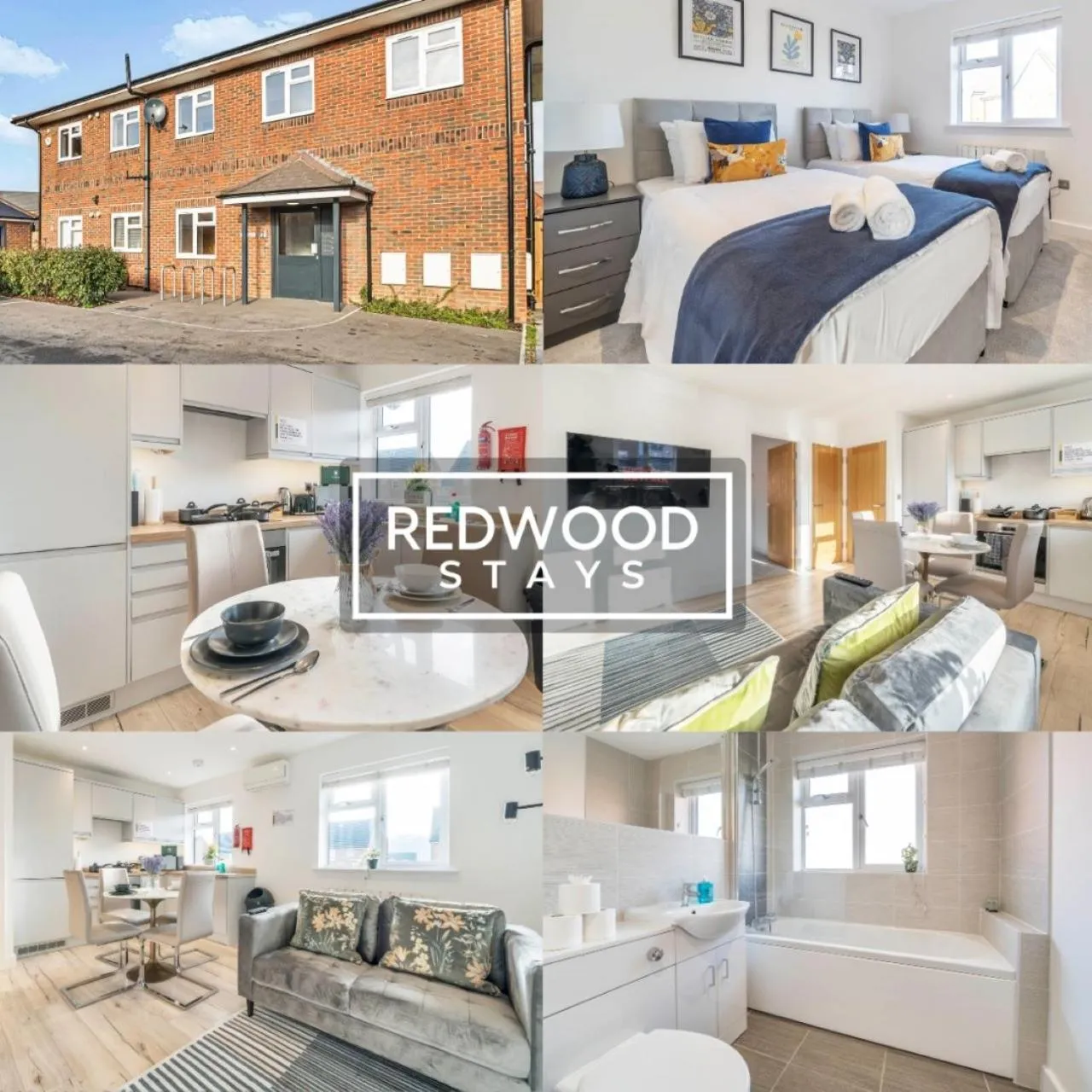 Property logo or sign in Modern Serviced Apartments For Contractors & Families with Free Parking, WiFi & Netflix By Redwood Stays
