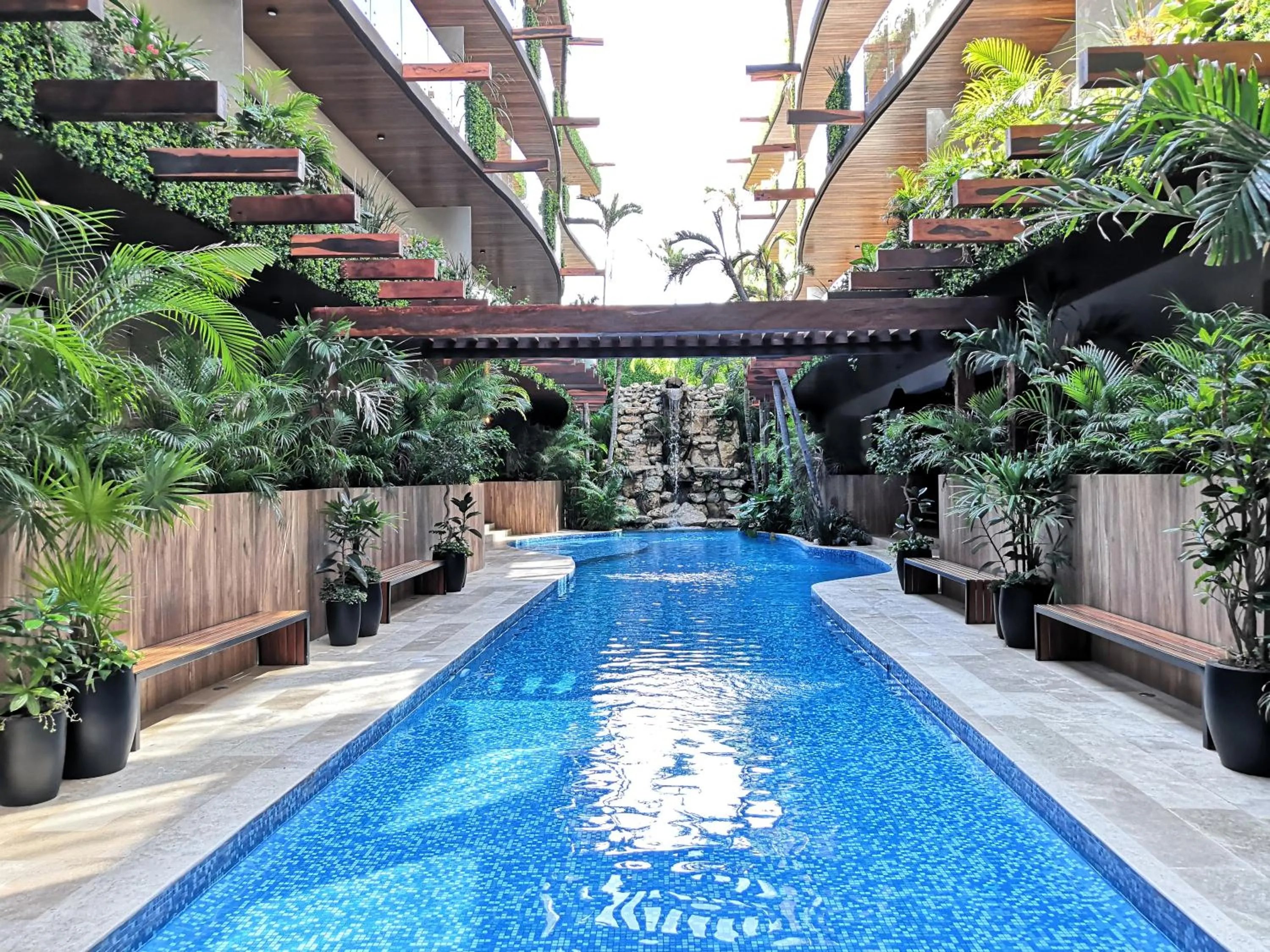 Swimming pool in Menesse Tulum Luxury Apartments by Spot Rentals