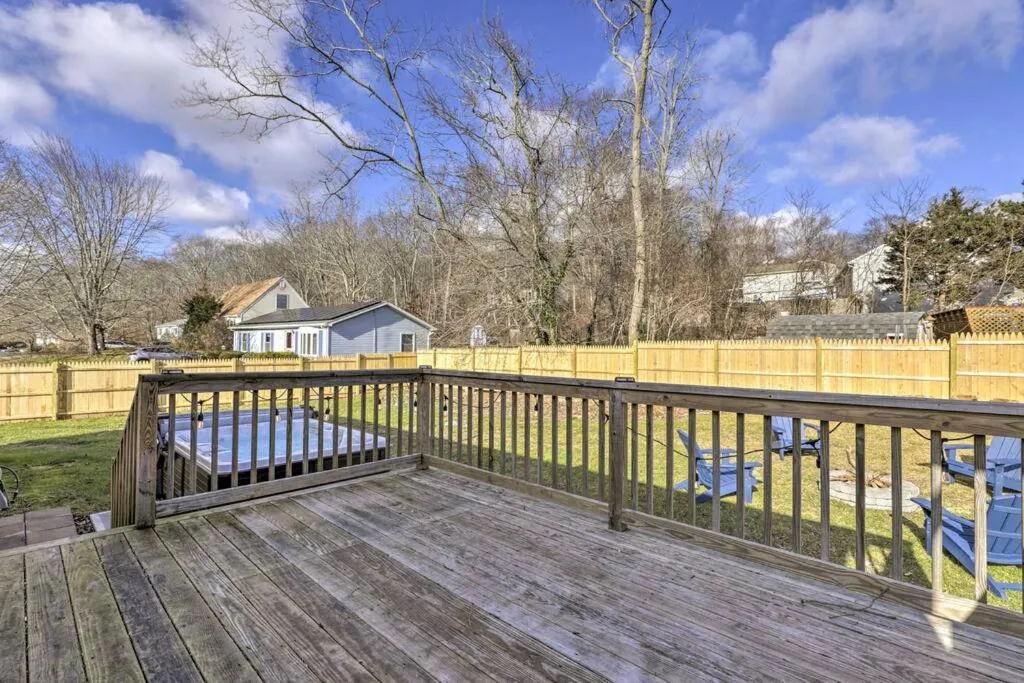 Balcony/Terrace in NEW! Updated Mystic Home w/ Sauna, Hot Tub & Deck