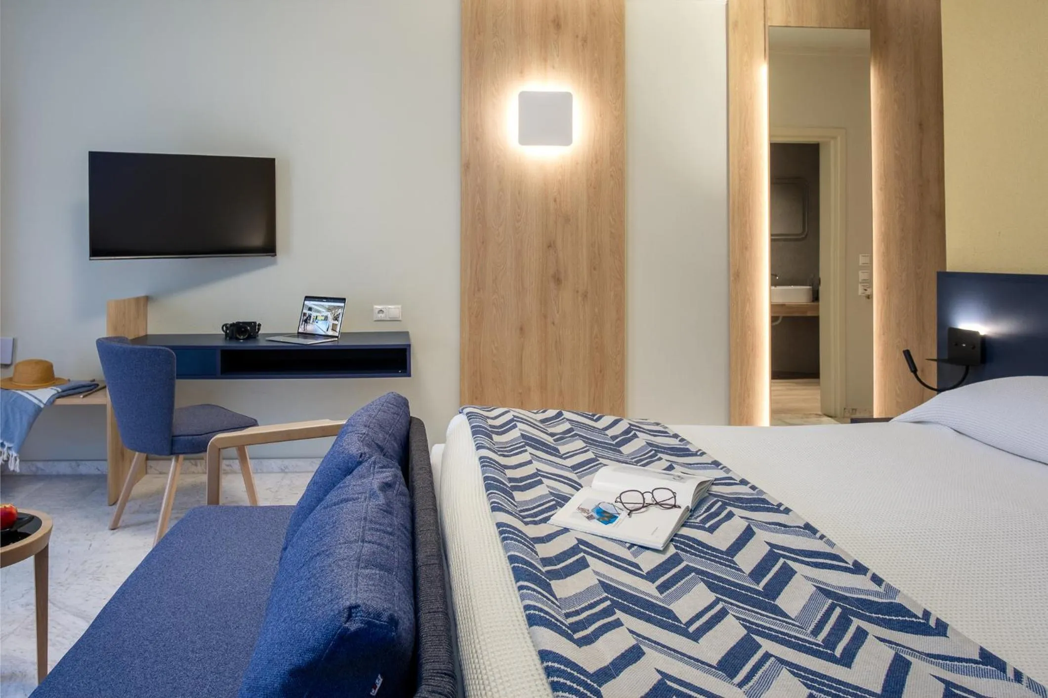 Bed in Bourtzi Hotel