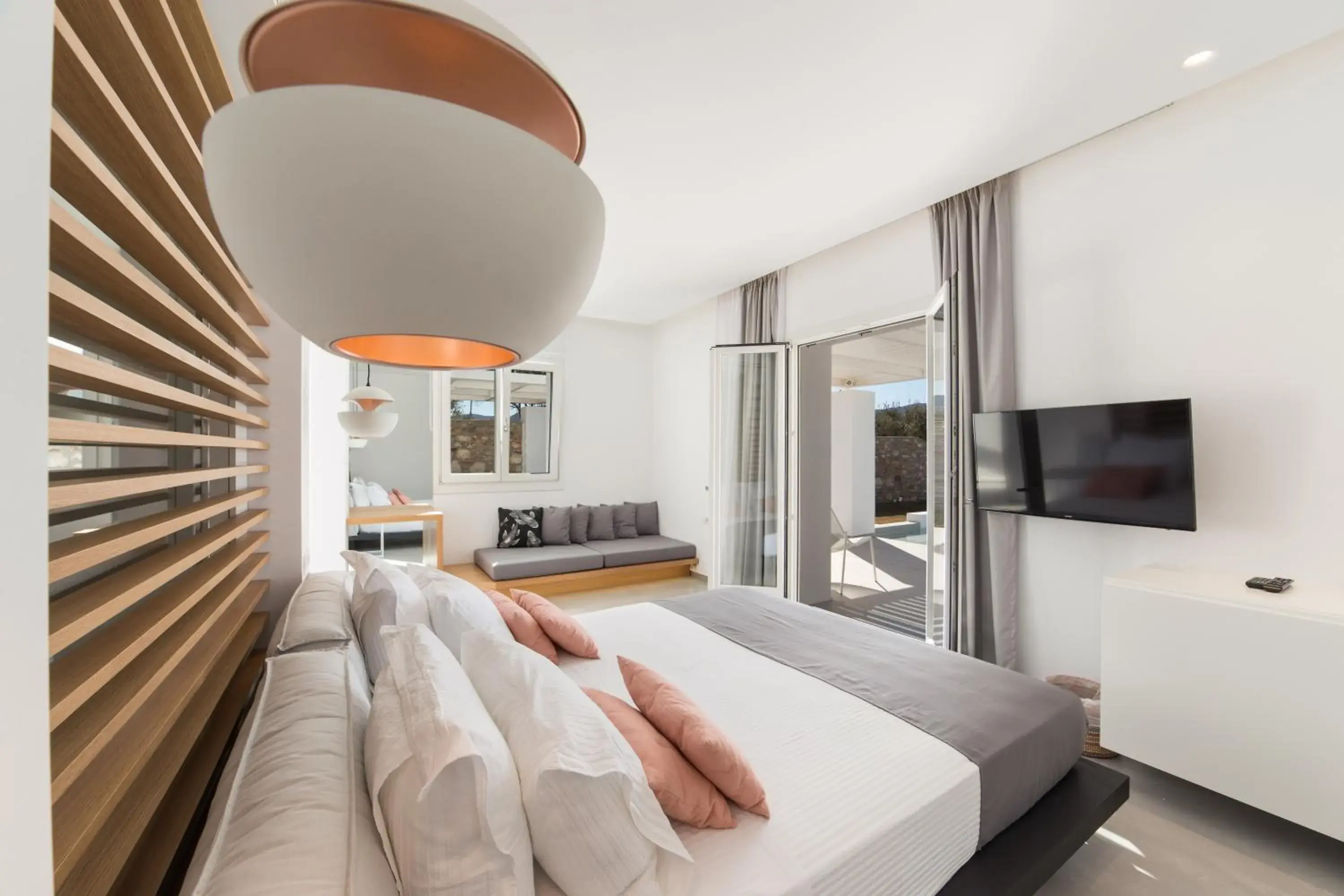 Bedroom, Bed in Paros Agnanti Resort & Spa Bedroom, Bed in Paros Agnanti Resort & Spa