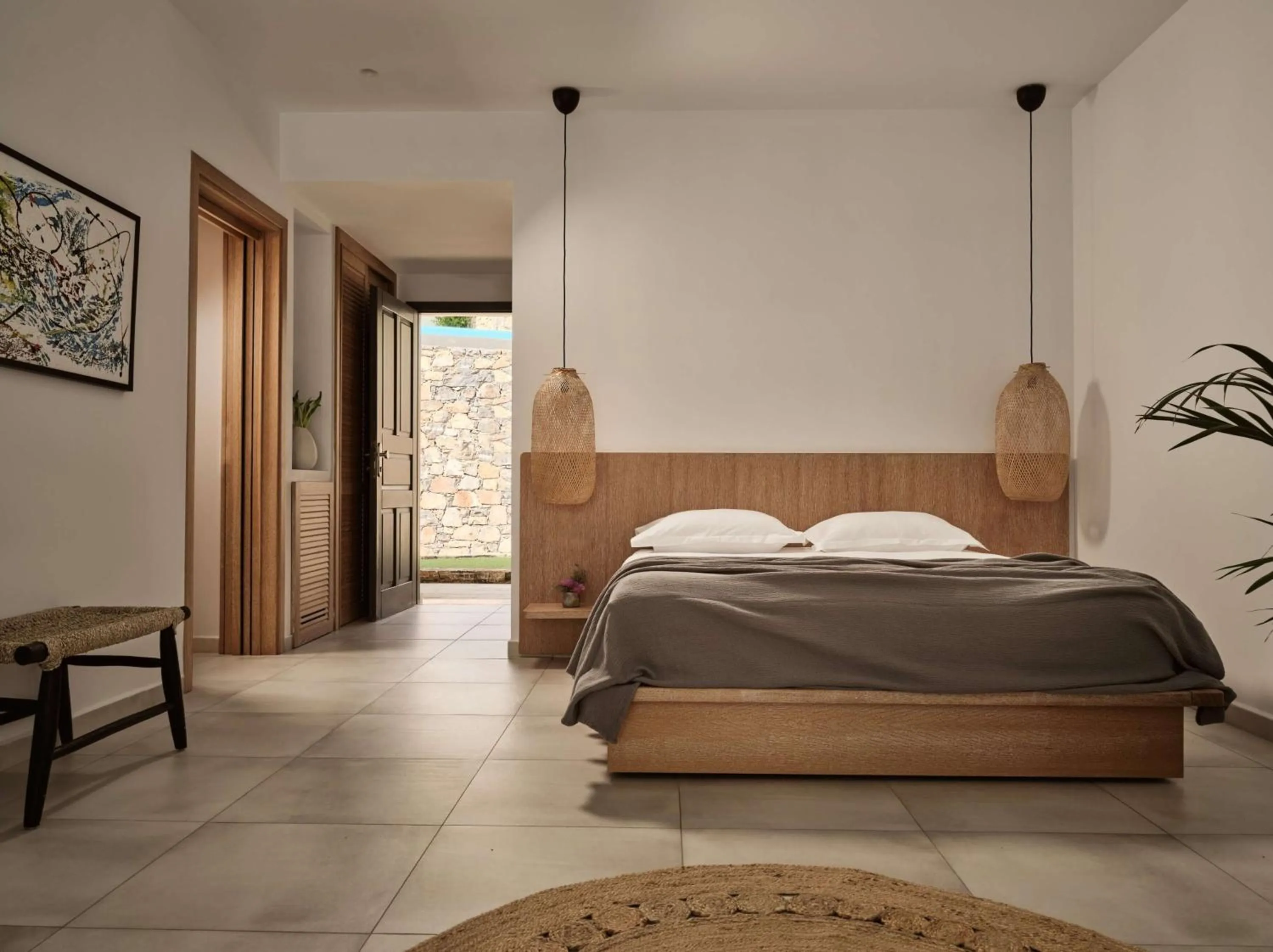 Bed in Elounda Palm Hotel & Suites