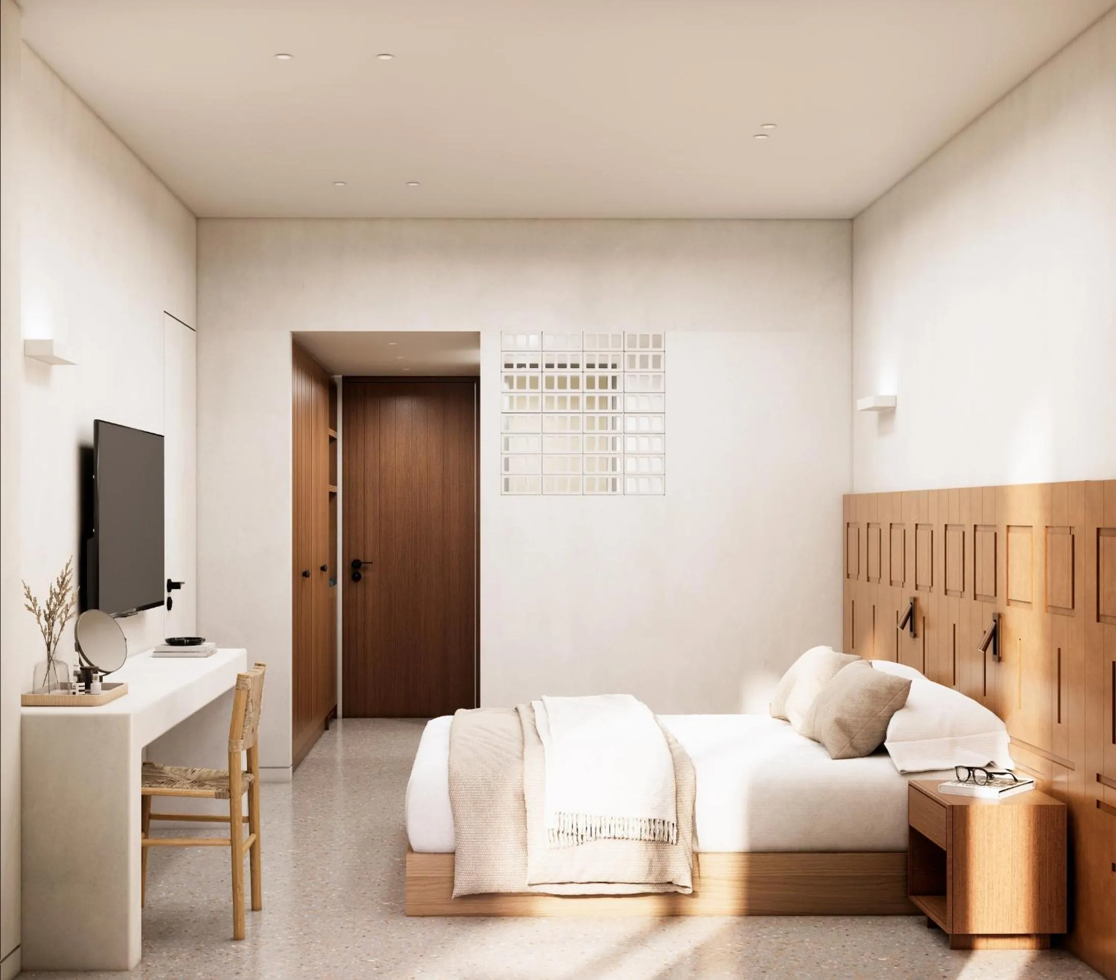 Bedroom, Bed in Tinos Beach Hotel