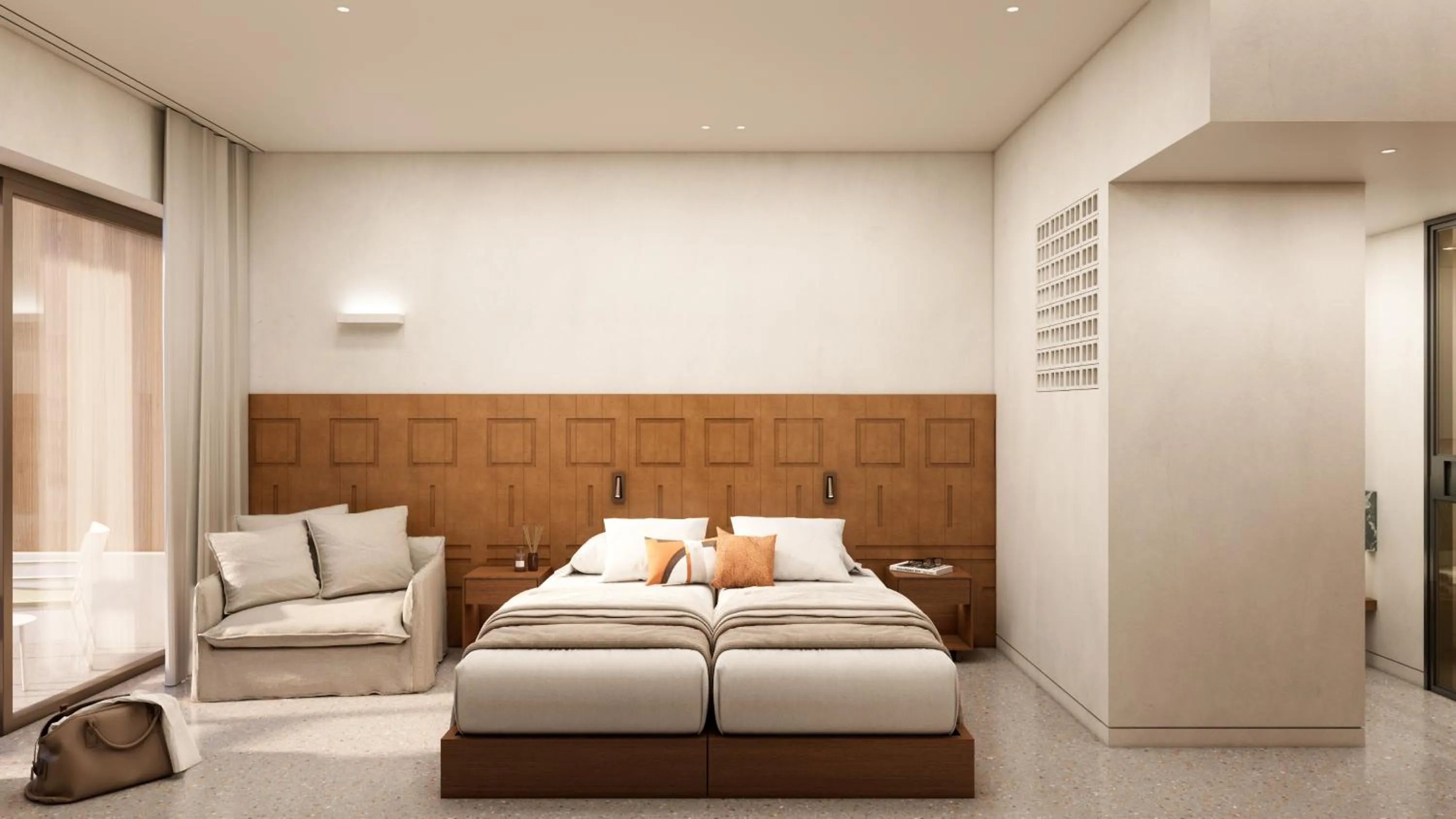 Bedroom, Bed in Tinos Beach Hotel